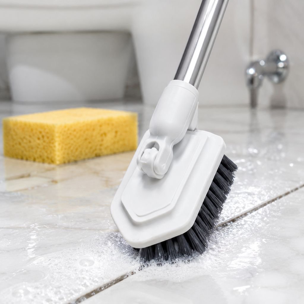 Extended Handle Hard Bristle Floor Scrub Brush