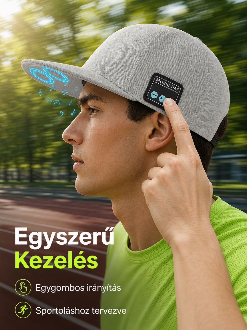 Kétszólamú sztereó Bluetooth zenei baseball sapka kültéri sportoláshoz