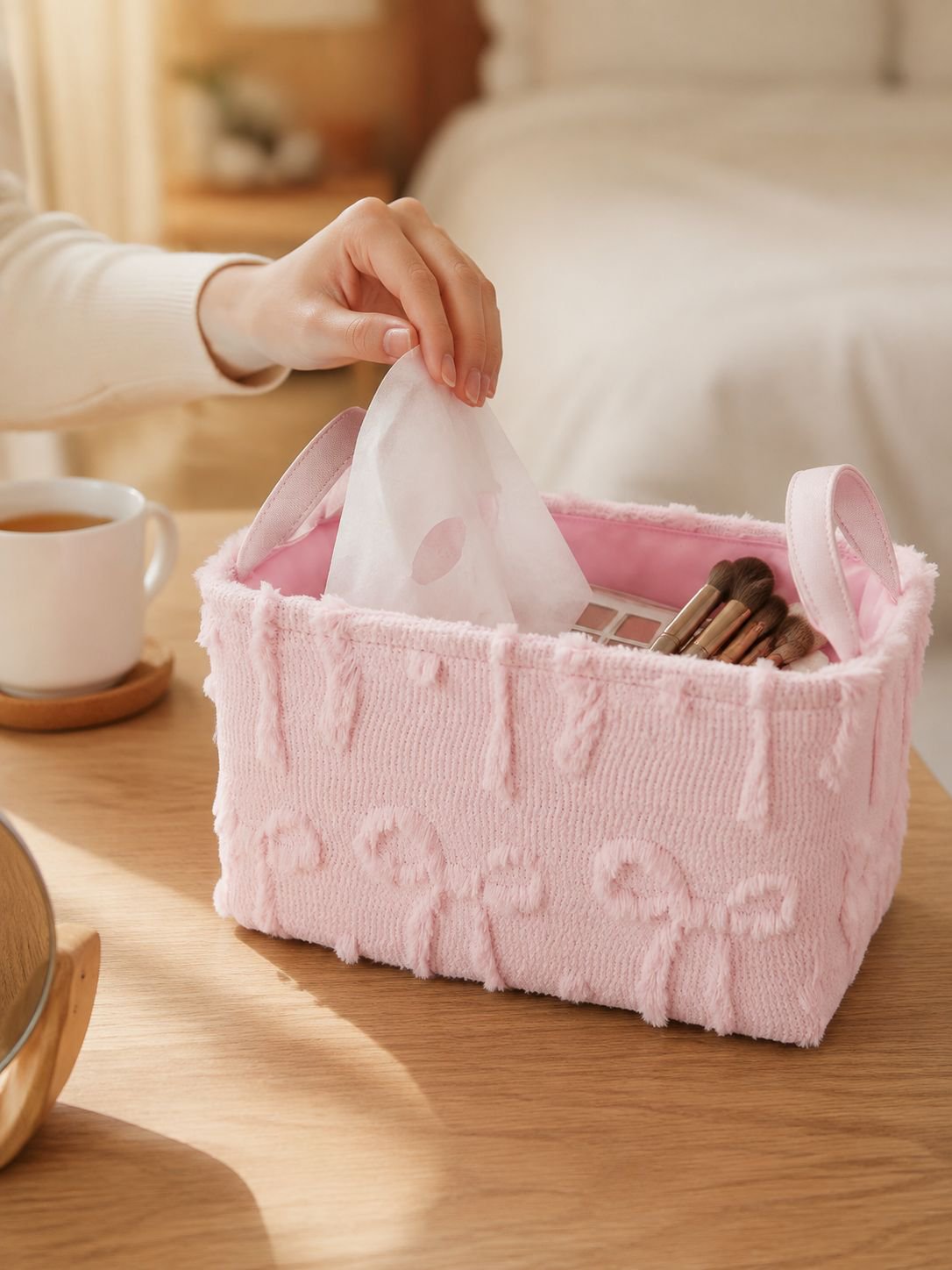 Cesta de almacenamiento portátil con diseño elegante