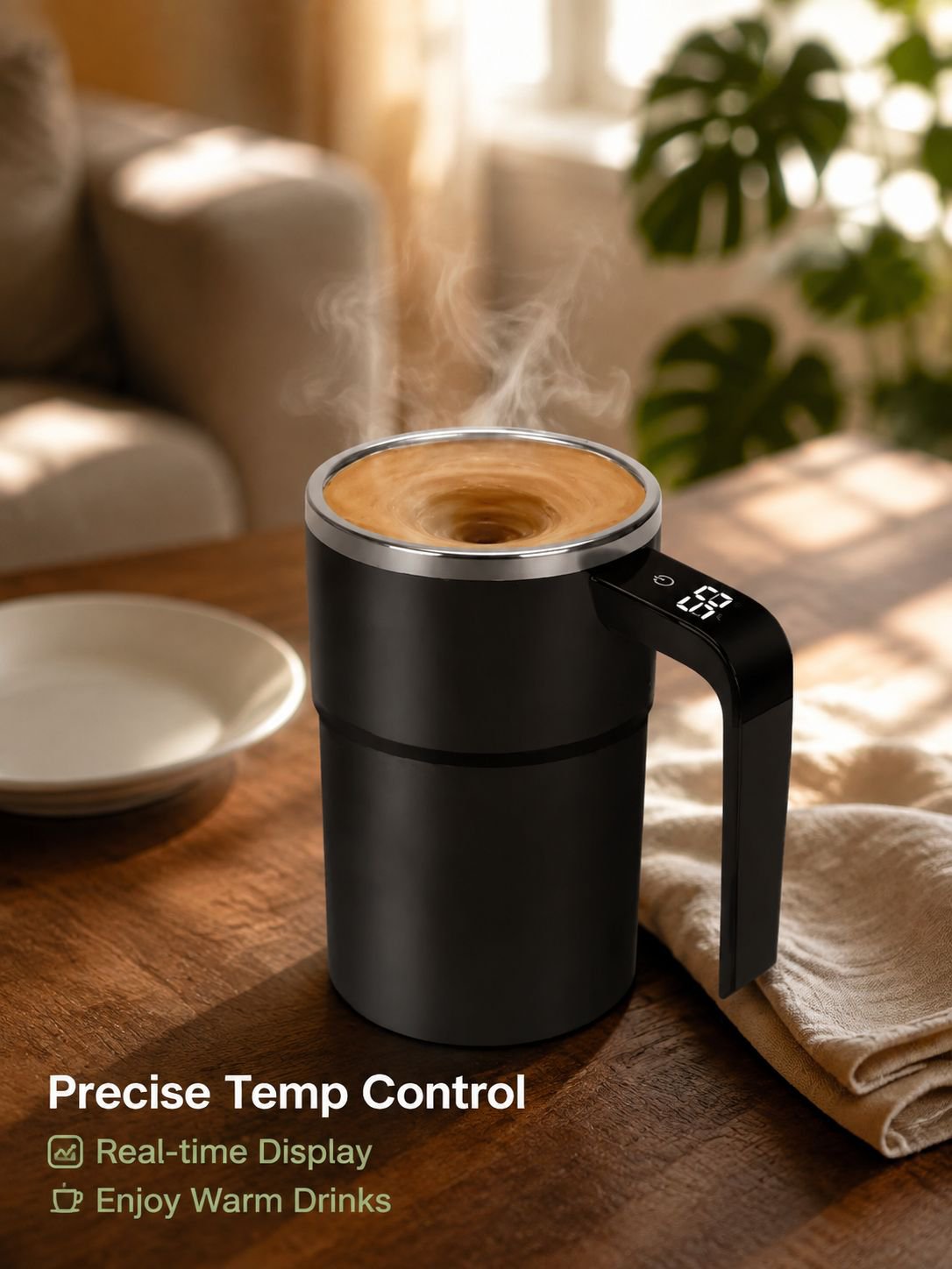 Intelligent temperature measurement magnetic automatic stirring cup