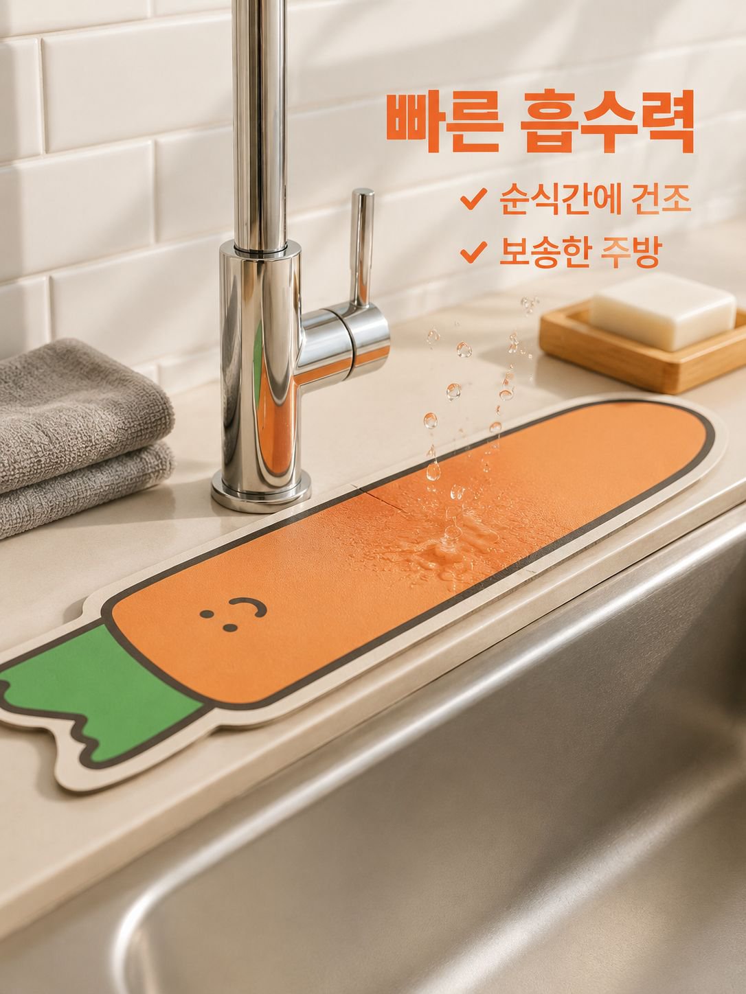 규조토 빠른 흡수 건조 싱크대 매트