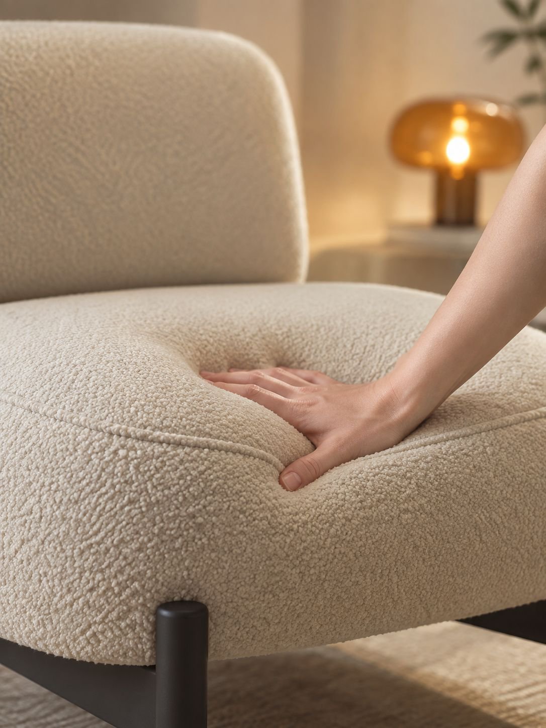 Fauteuil crème élégant près d'une fenêtre
