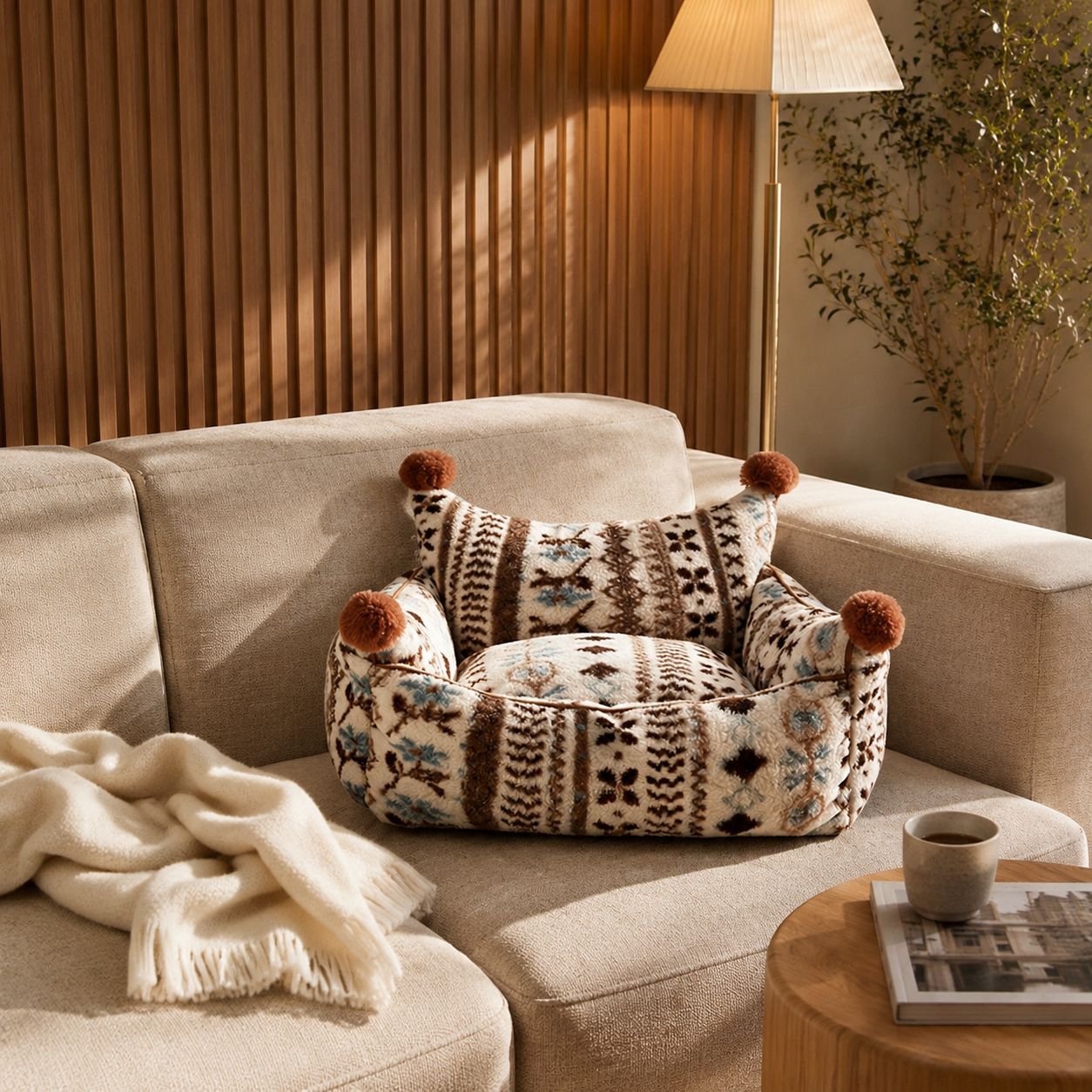 Warme Winter-Haustierhöhle für das Sofa