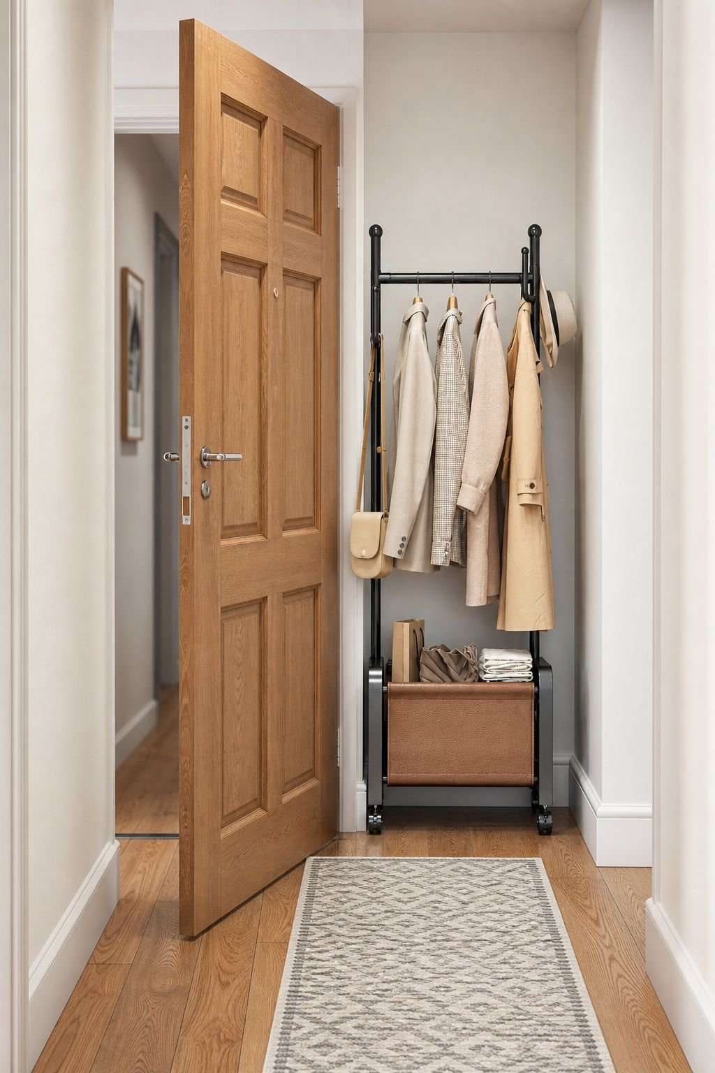 Multi-functional Luxury Floor Coat Rack, Portable Indoor Drying Rack