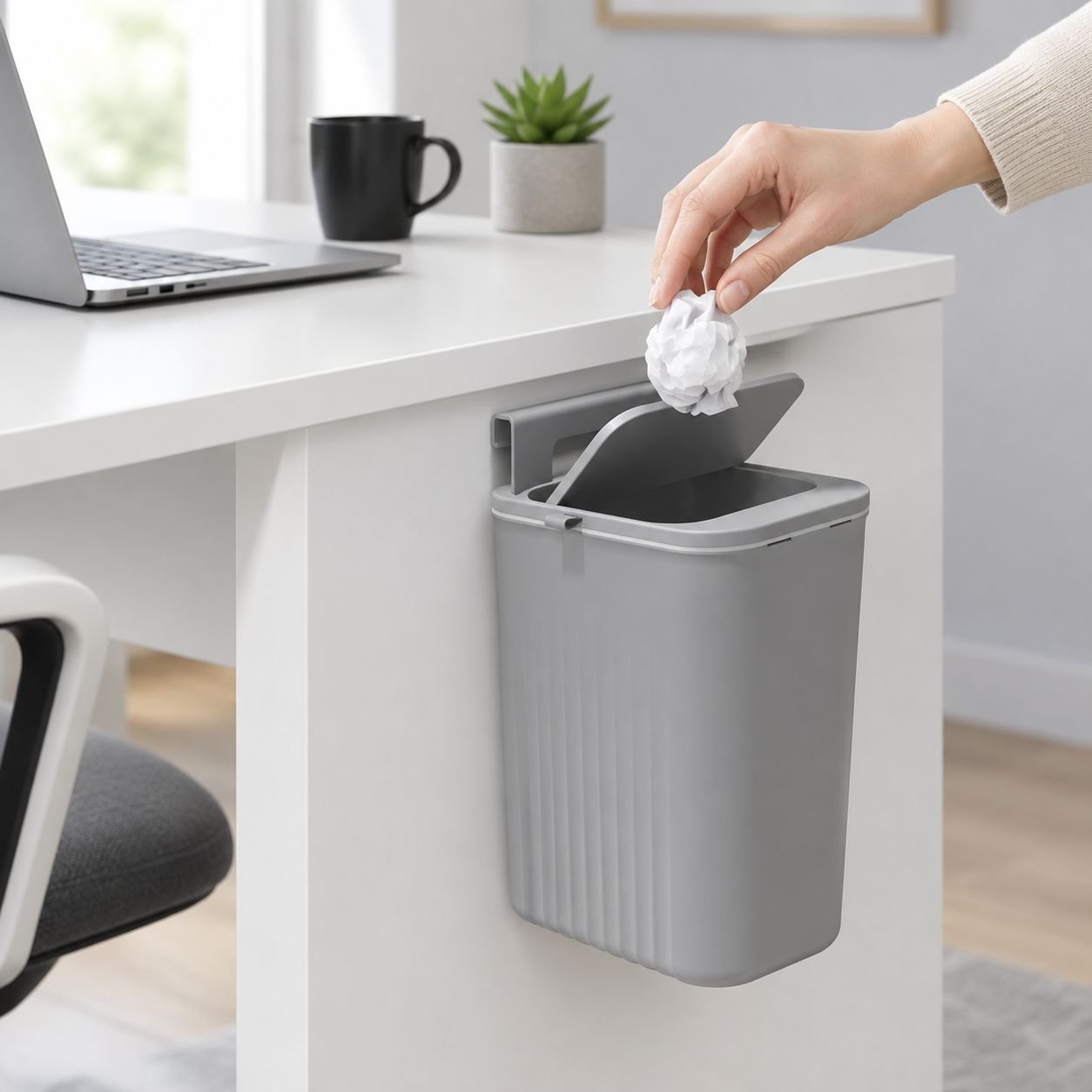 Wall-mounted Sliding Lid Waste Bin