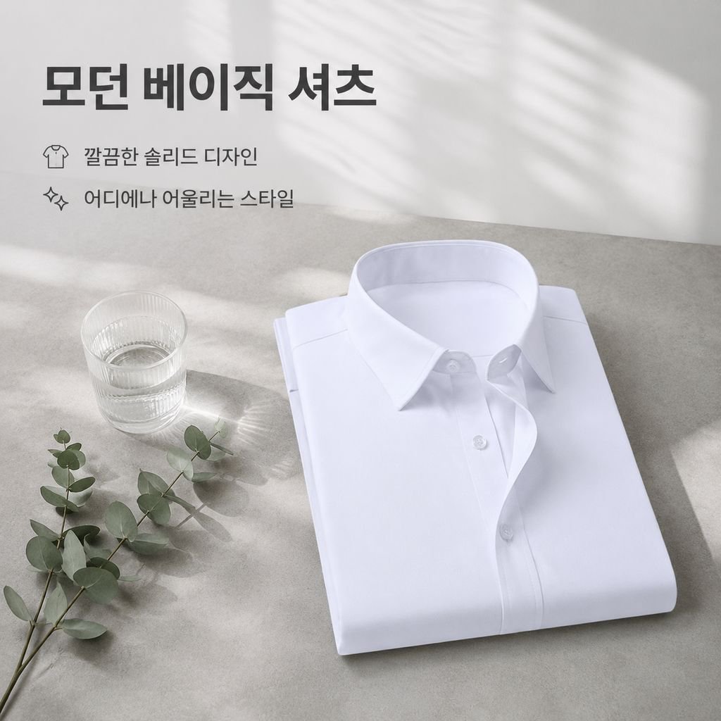 남성용 긴팔 단색 셔츠