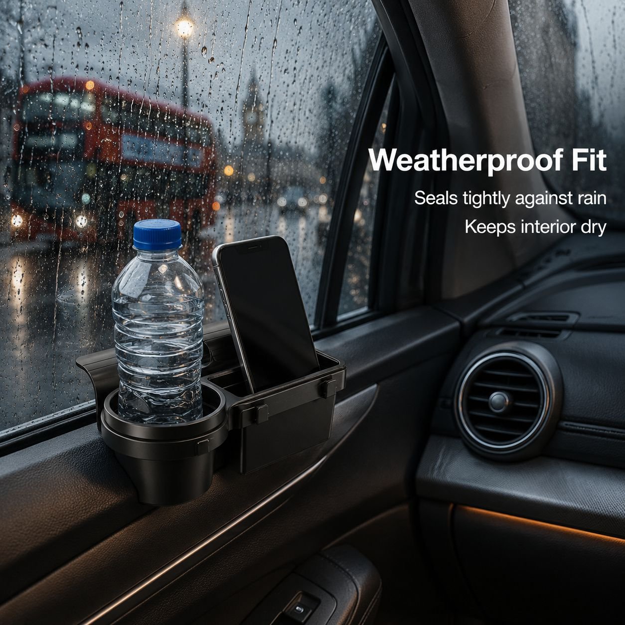 Car Window Hanging Storage Rack, Car Cup and Phone Organizer