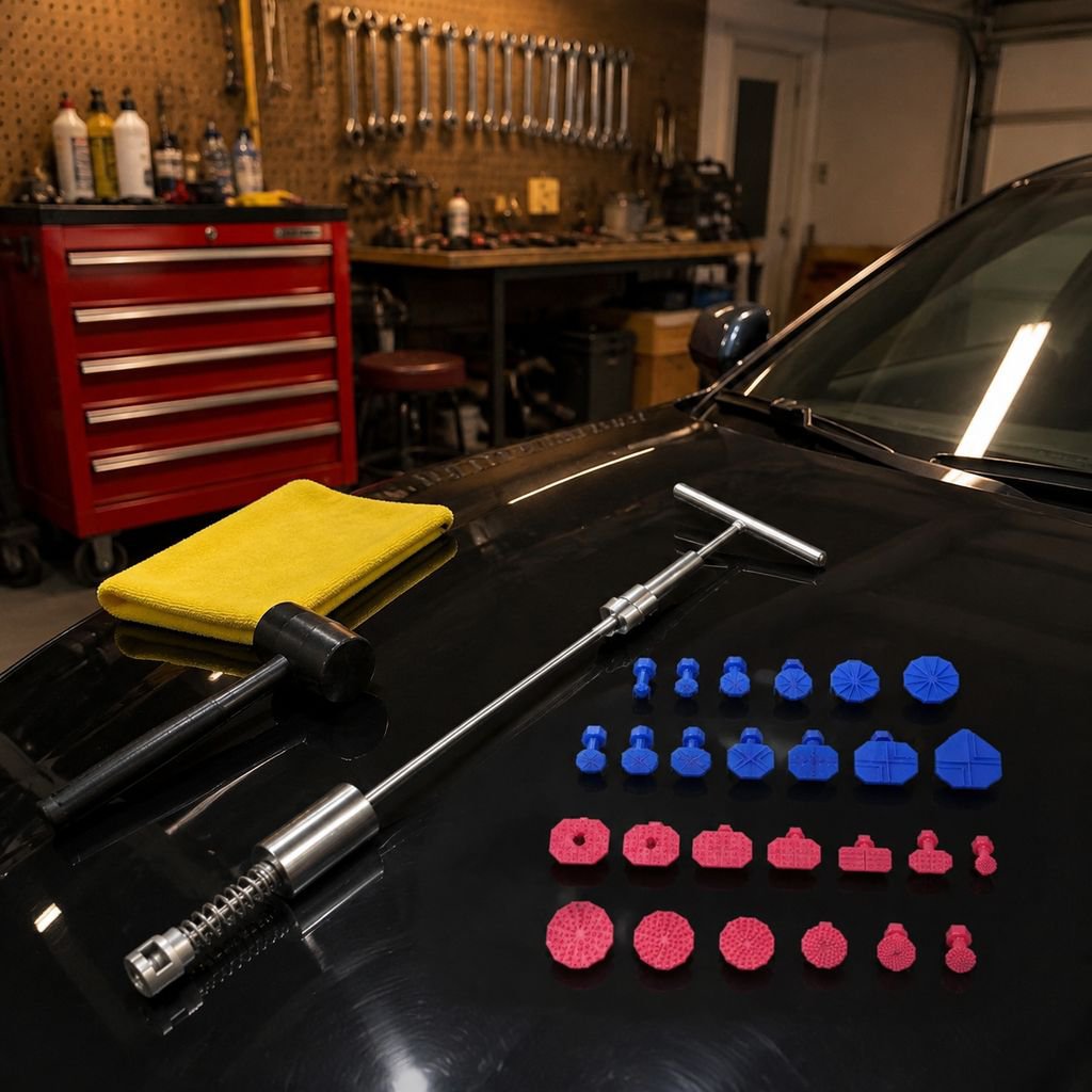 Automotive dent repair tools, sheet metal repair kits, automotive repair pullers, and automotive scr