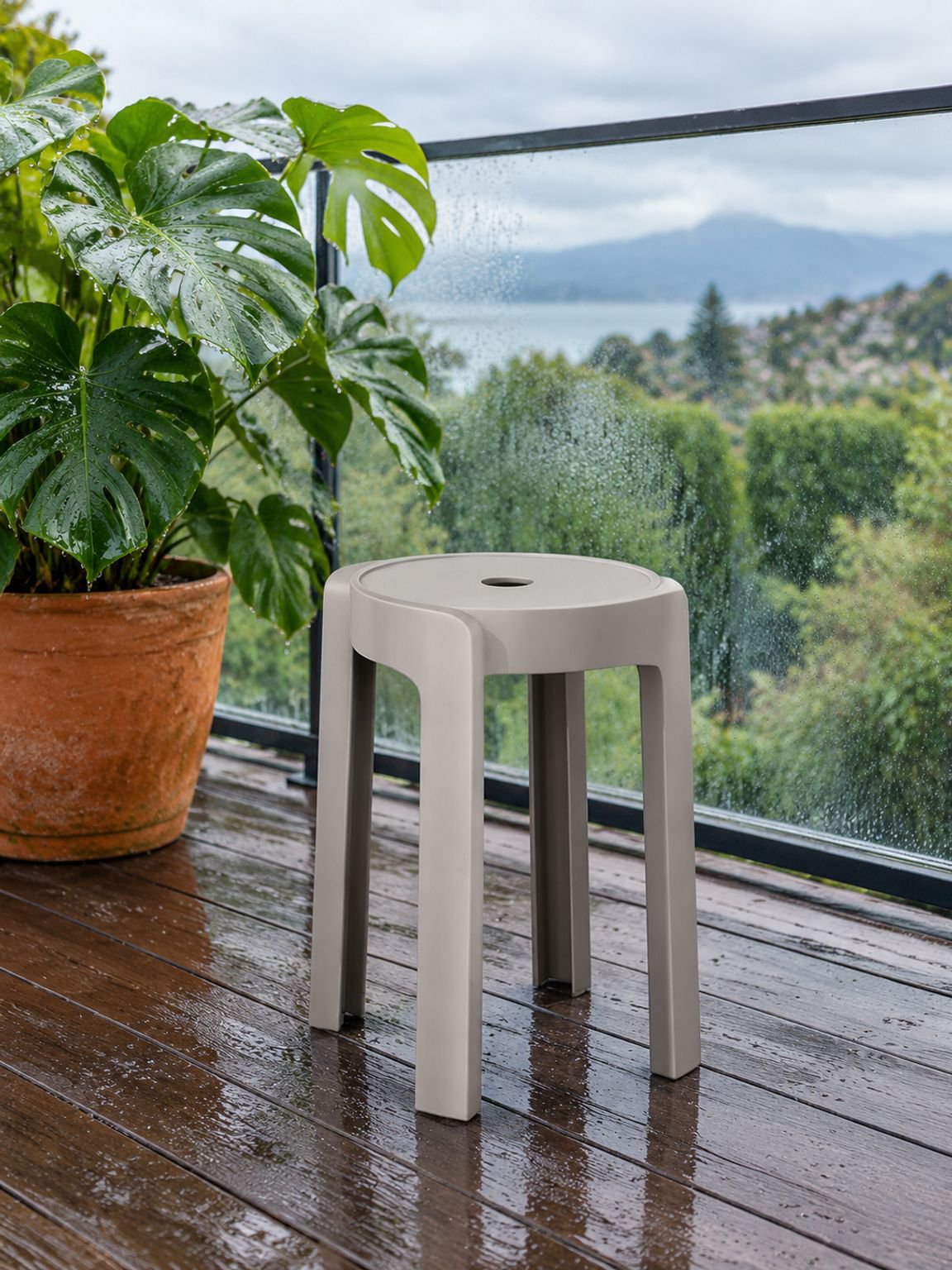 Durable plastic stool for everyday indoor seating