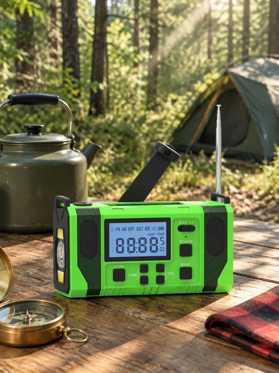 Multifunktionale Solar-Handkurbel Laden Handy Notfall Radio Aufladen Beleuchtung Katastrophe Prävent