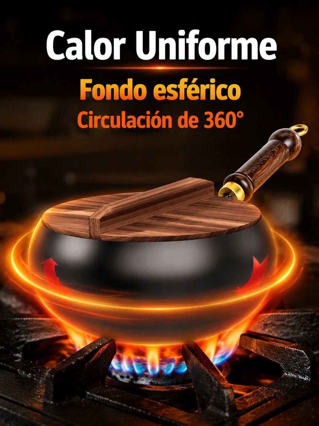 Olla tradicional japonesa de hierro puro (sin recubrimiento)