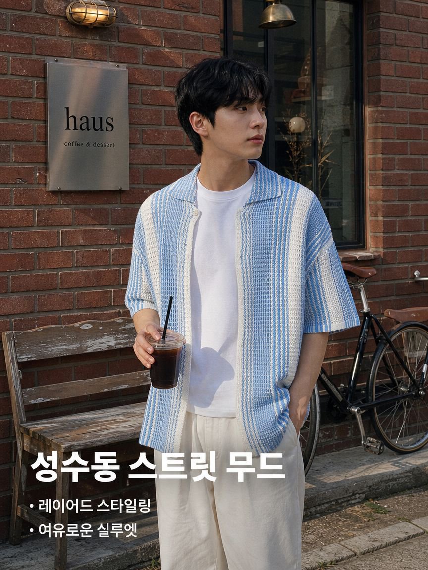 남자 캐주얼 루즈핏 반팔 니트 칼라 셔츠