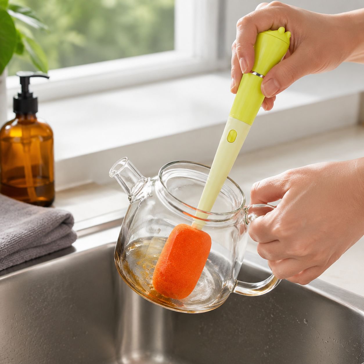 Multipurpose cup brush cleaning mugs and bottles