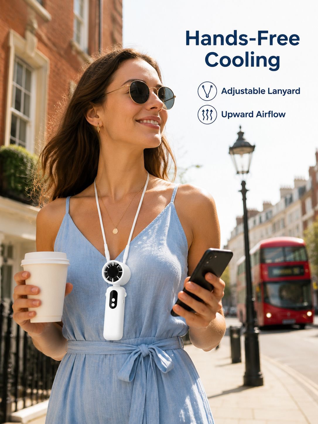 High-speed cooling fan, small handheld fan, outdoor portable neck fan