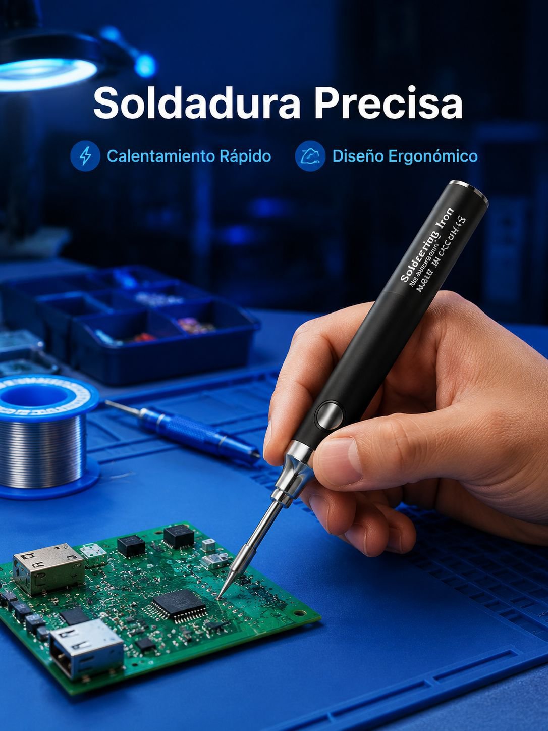 Soldador portátil mini recargable por USB kit de lápiz de soldar para uso doméstico