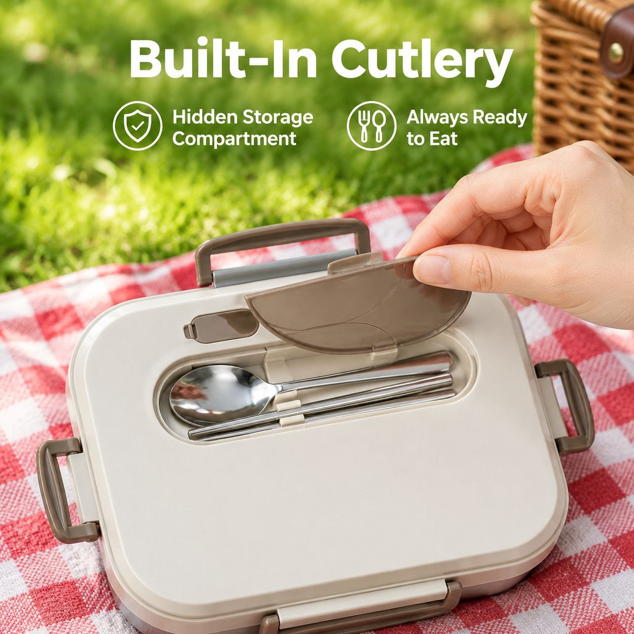 316 Stainless Steel 5-Compartment Lunch Box Large Capacity Bento Meal Container