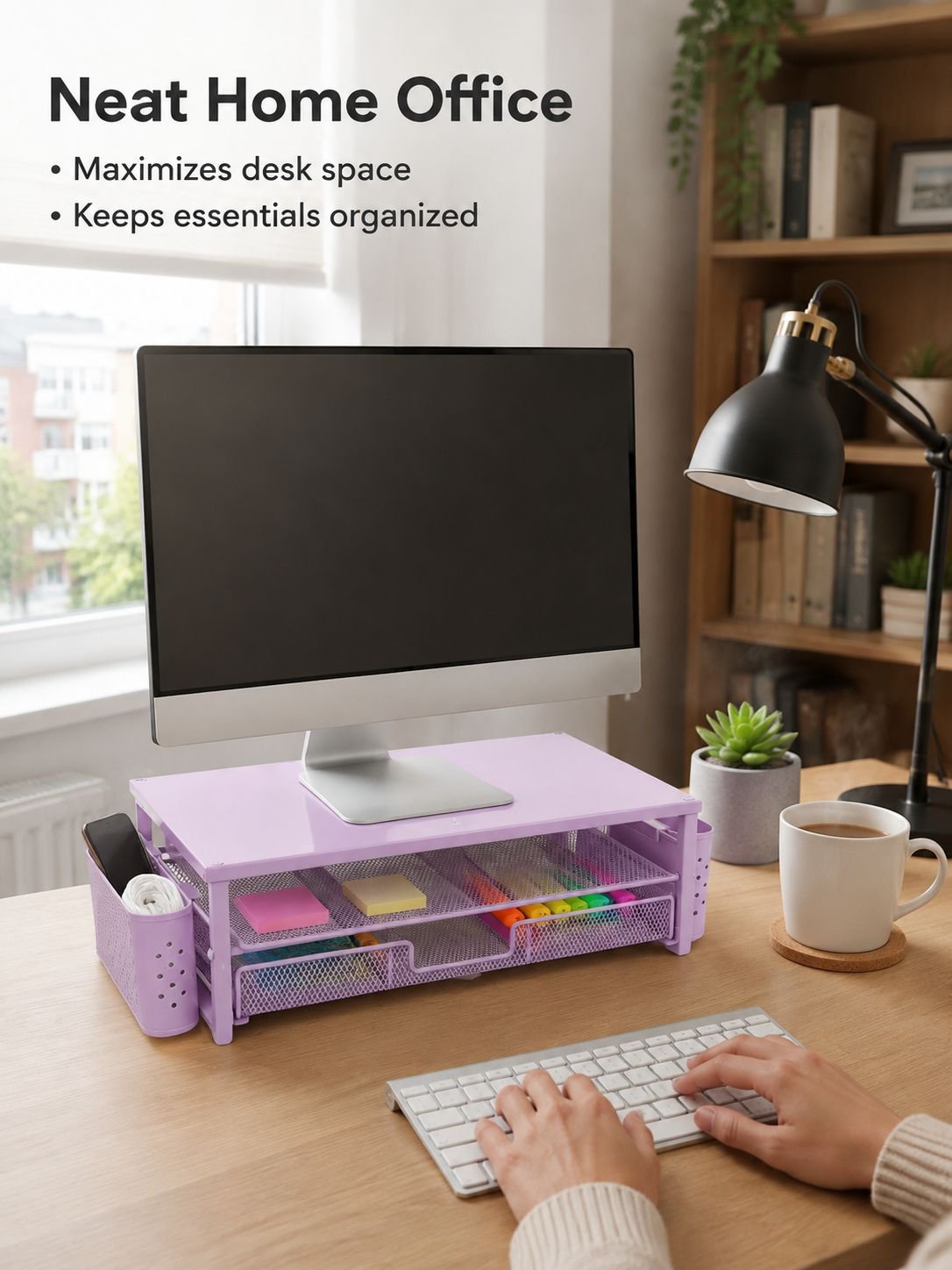 Two-Tier Desk Organiser with Drawer