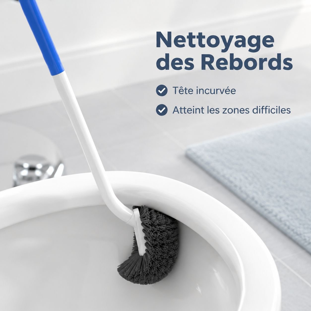 Nouvelle brosse de toilette sans angle mort pour la maison