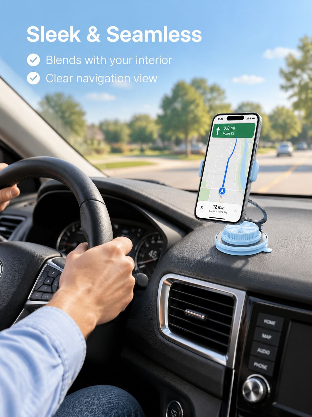 Ultra-thin Car Mount Suction Phone Holder
