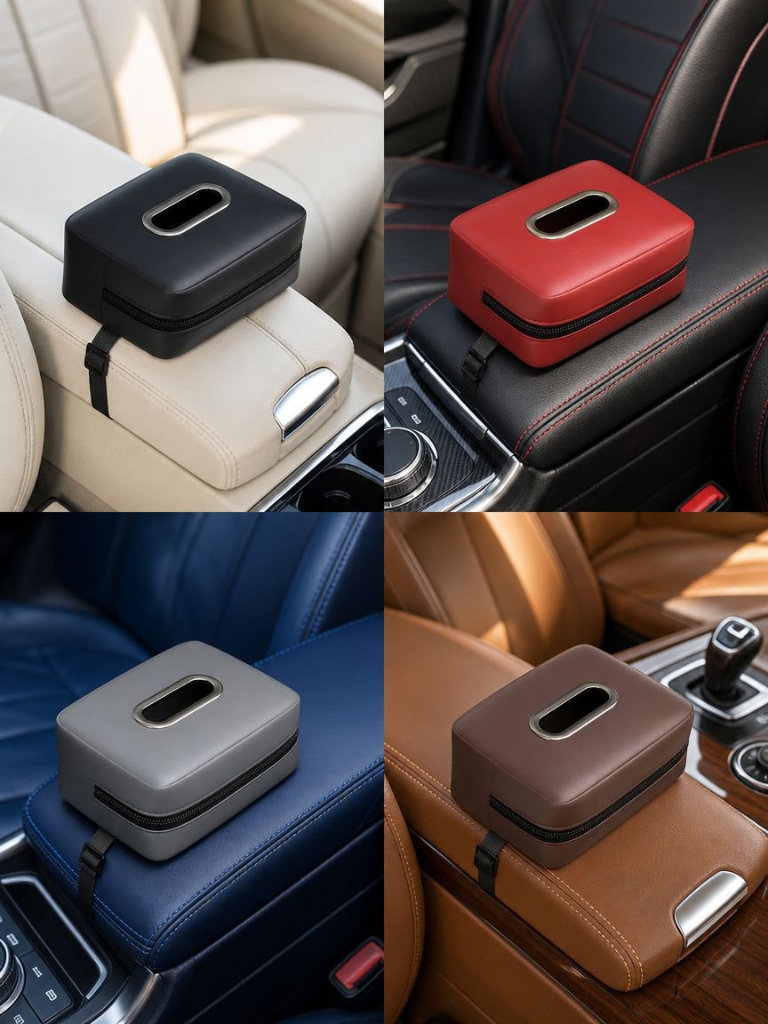 Caja de pañuelos resistente y duradera para automóvil
