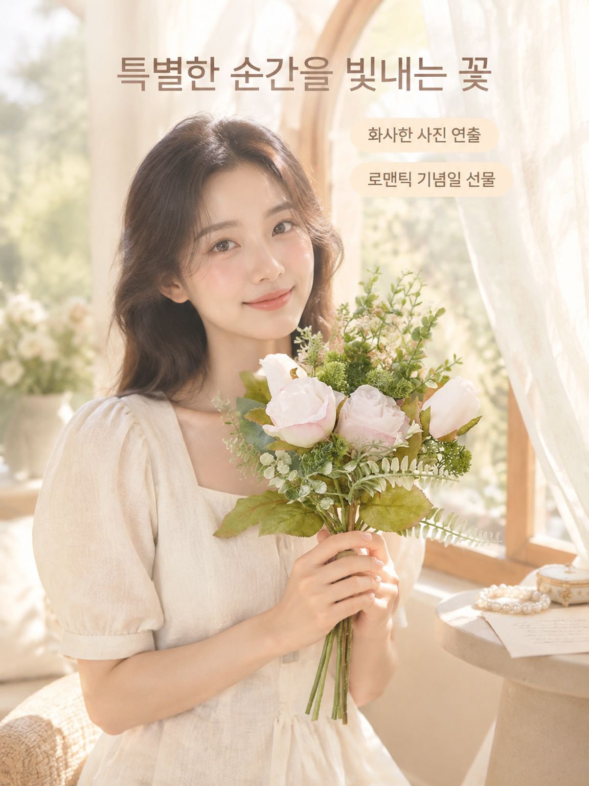 인조 장미 꽃다발