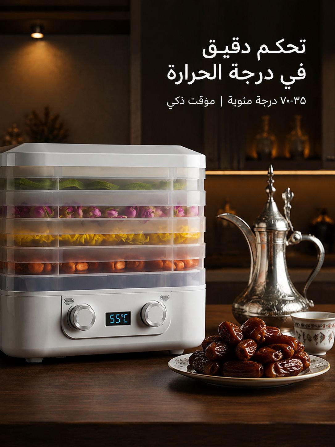 جهاز تجفيف الفواكه الأوتوماتيكي المنزلي