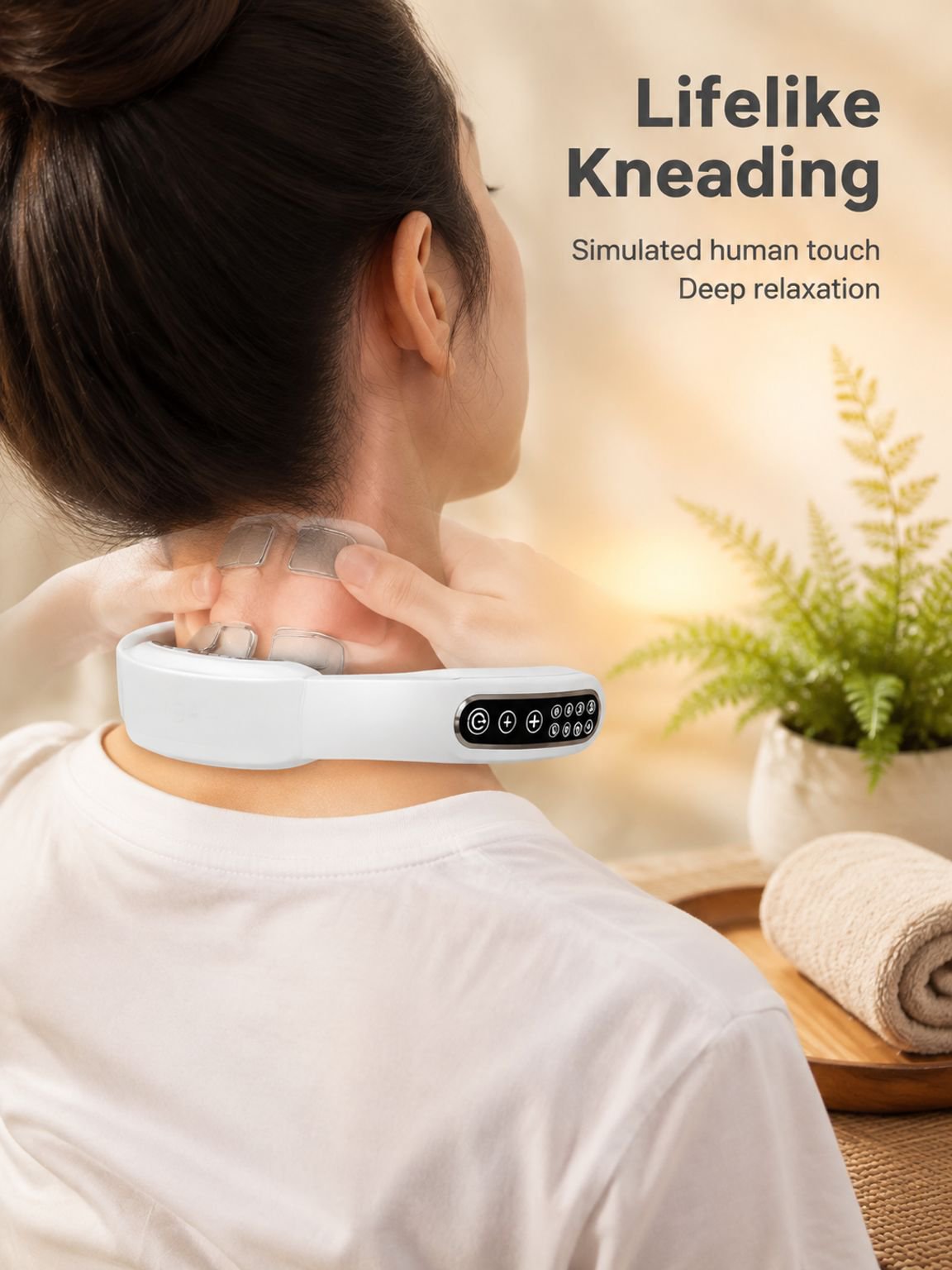 Portable neck massager with ergonomic design