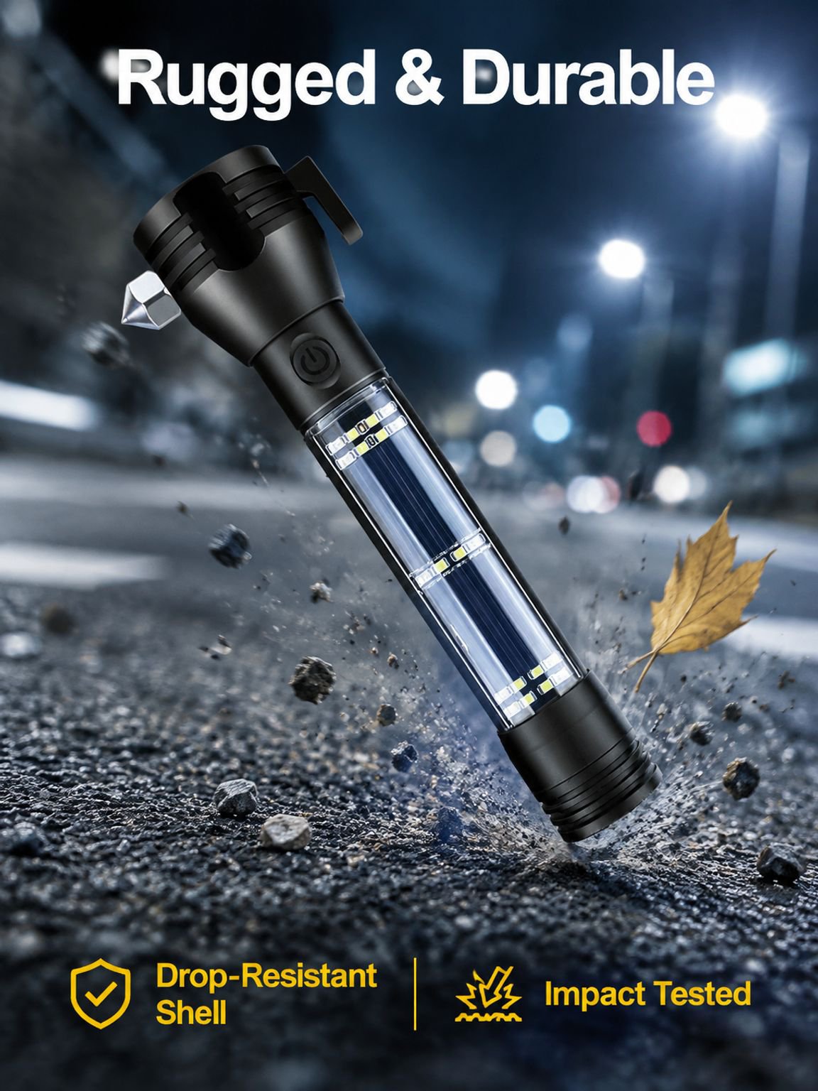 Outdoor emergency high-intensity flashlight
