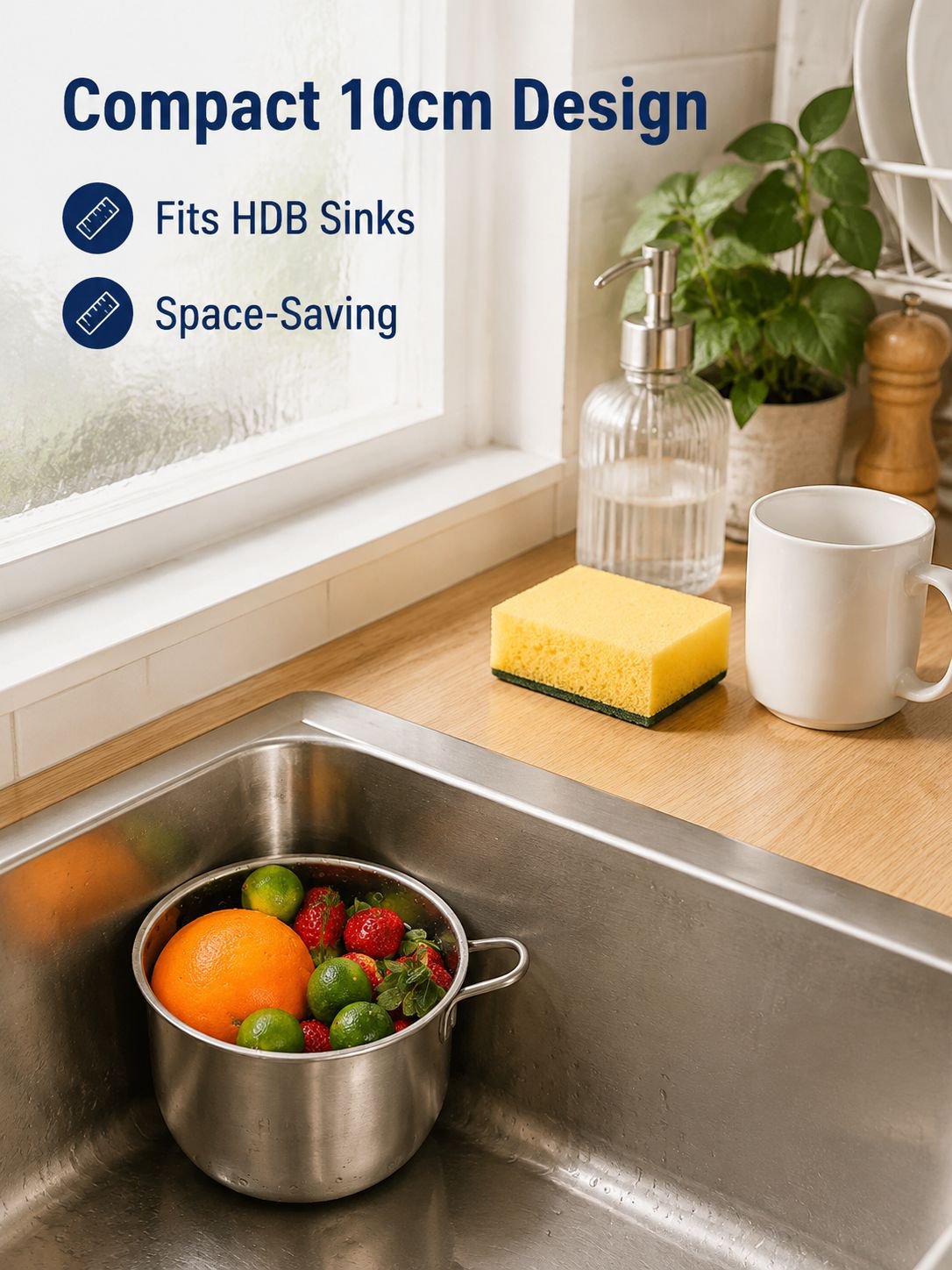 Stainless steel kitchen drain basket