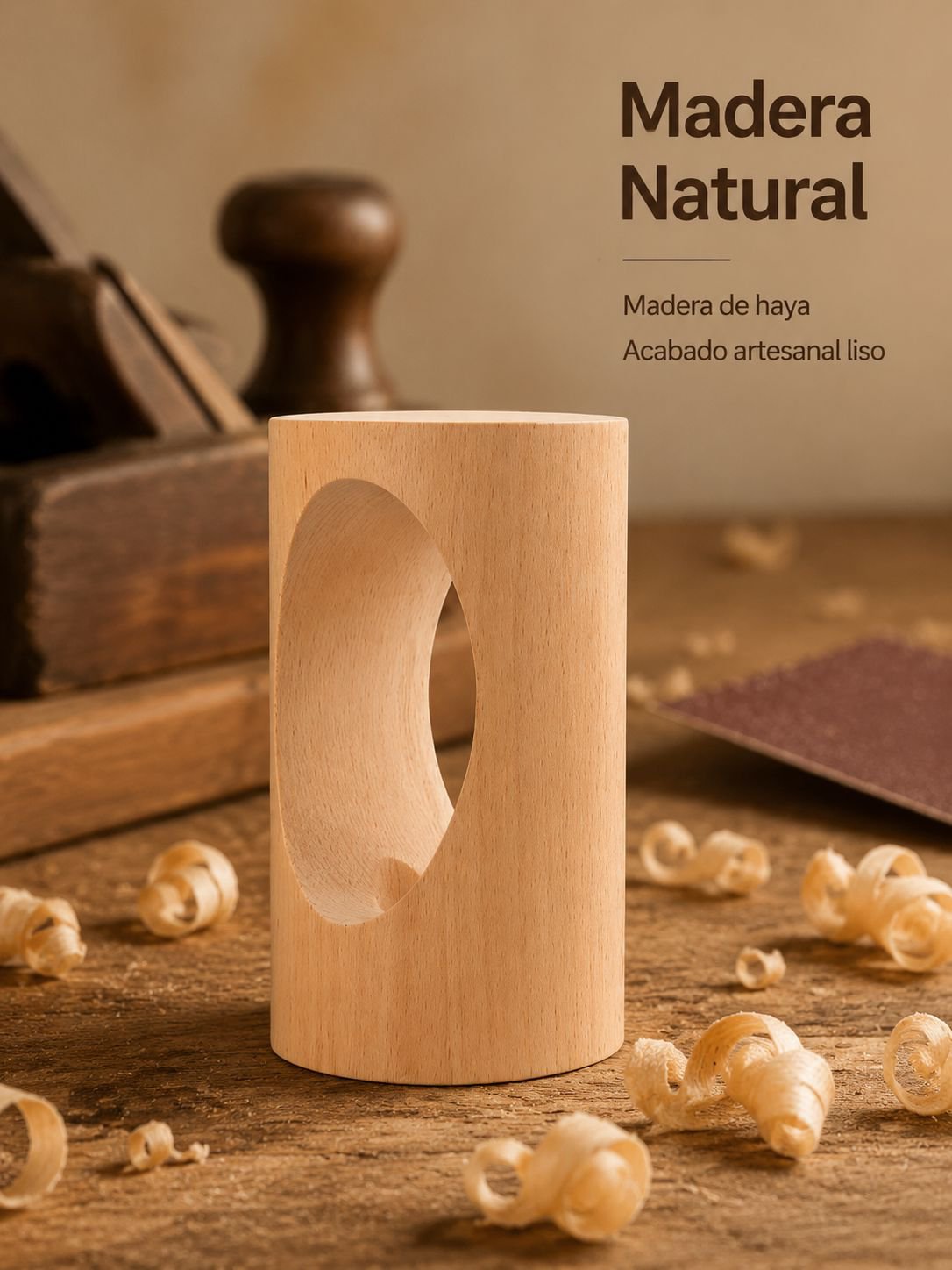 Lámpara nocturna de madera con sensor inteligente