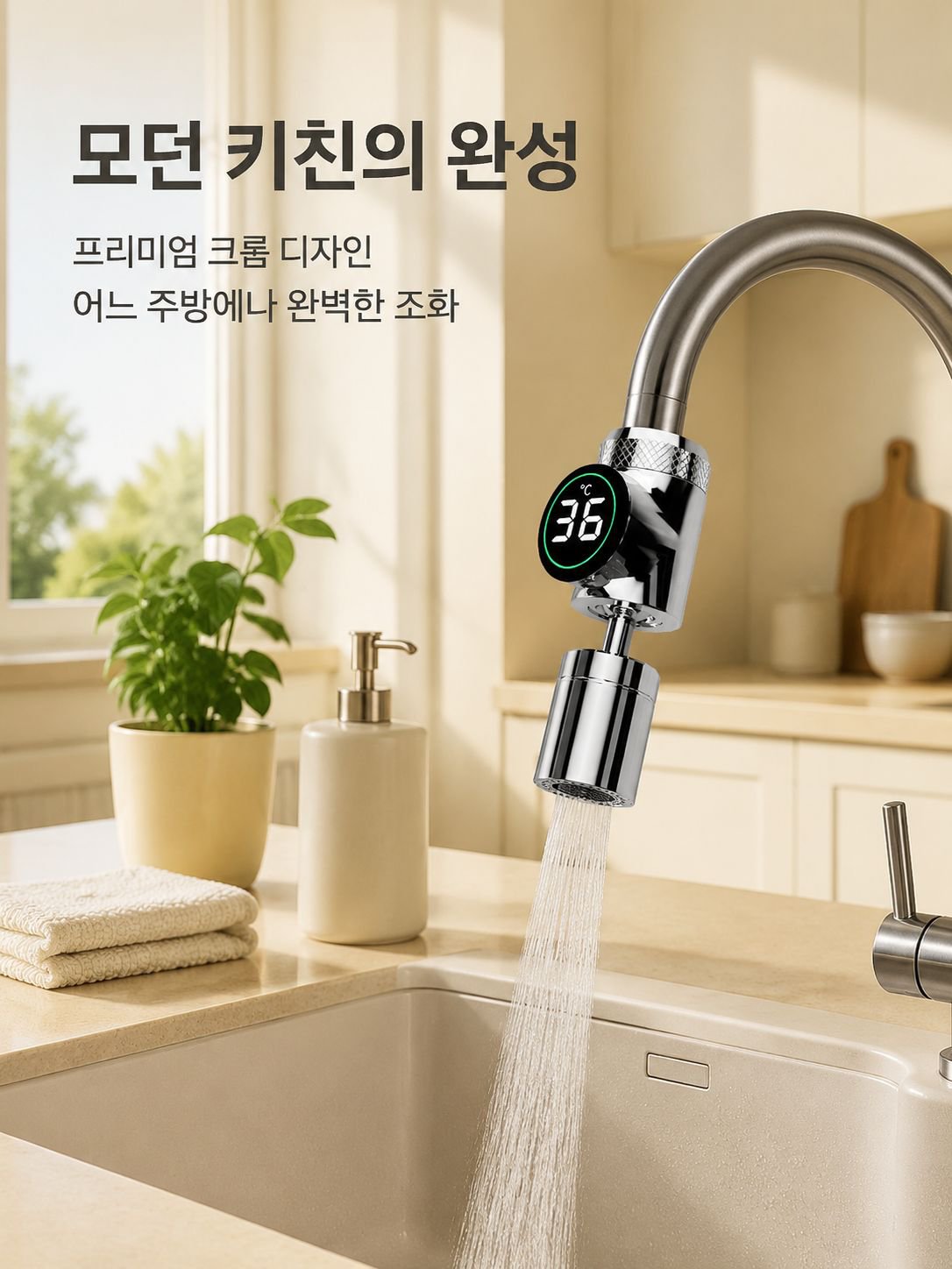 Faucet spout extender splashing water into the sink