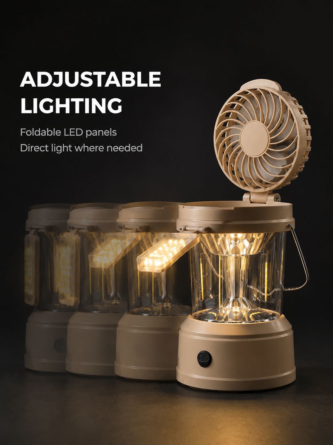Durable multifunctional lantern folded for compact storage