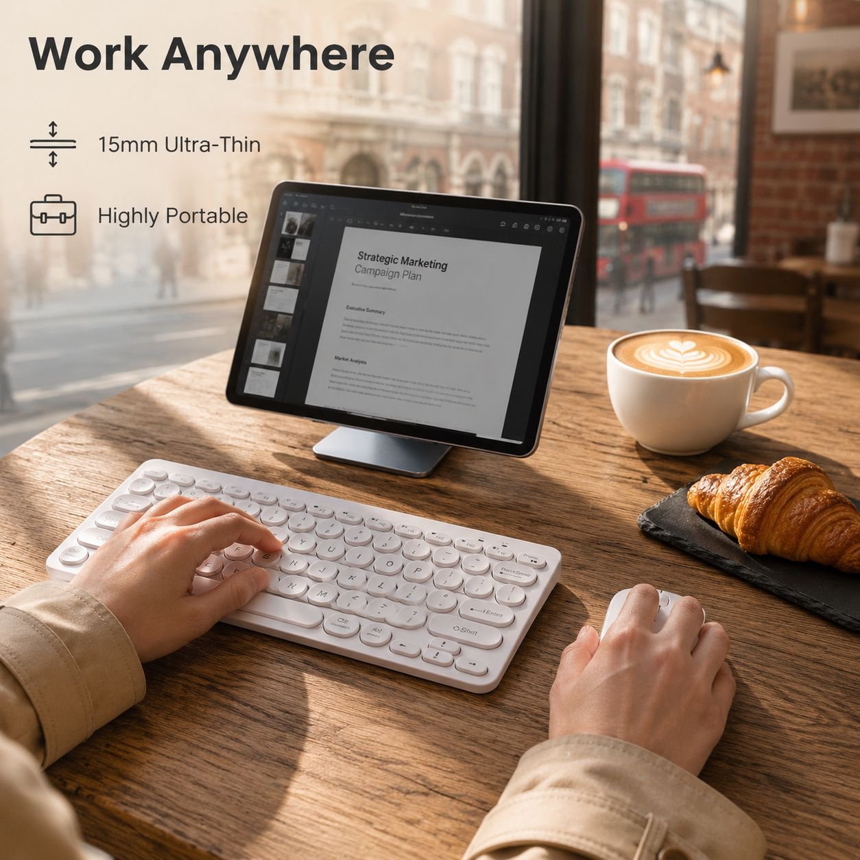 Portable Wireless Silent Keyboard and Mouse Set