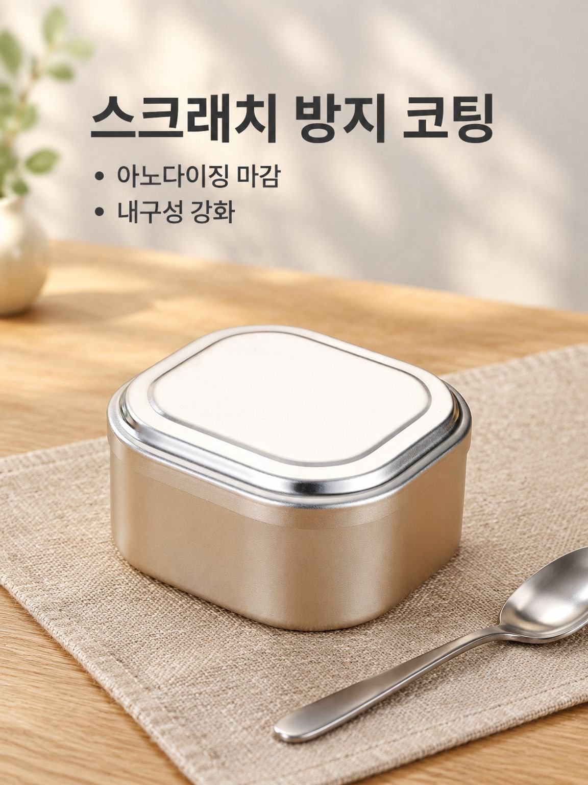 올알루미늄 사각형 손잡이 도시락통