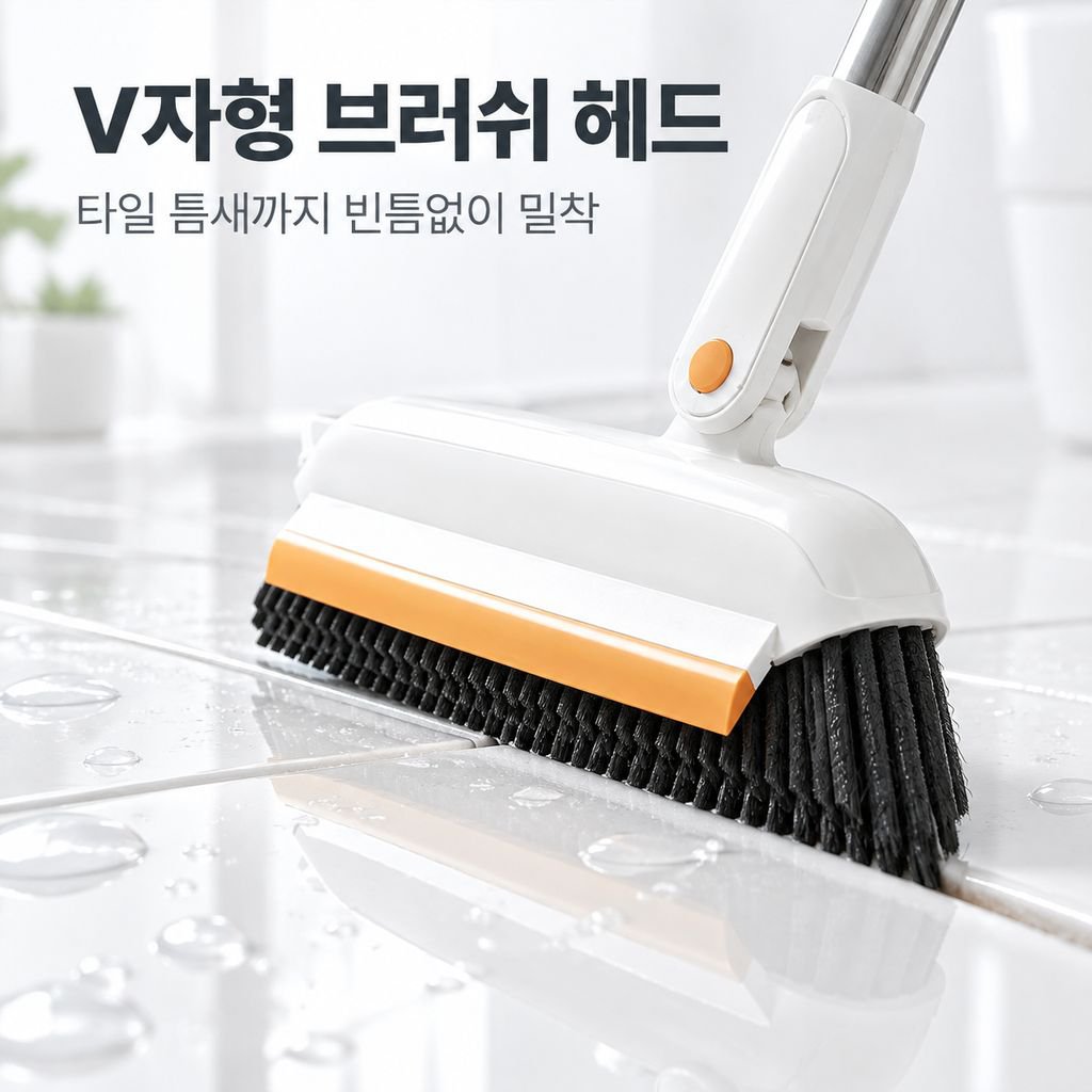 고급 V형 욕실 바닥 브러쉬 화장실 스퀴지 가정용 하드모 틈새 청소 솔