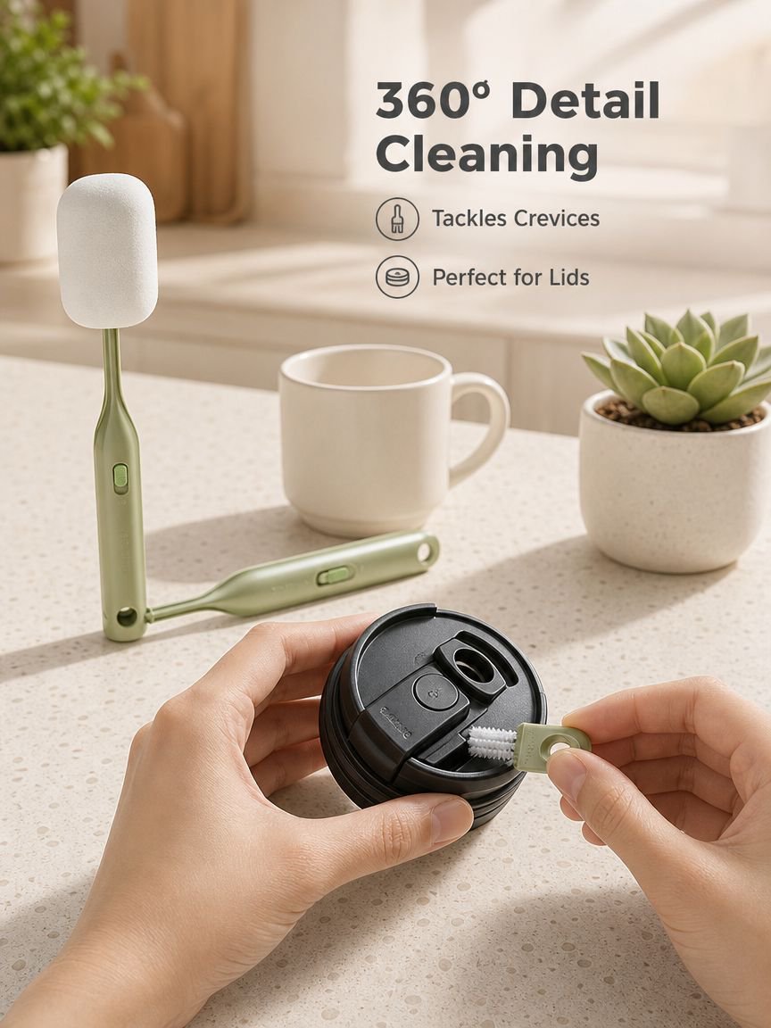 Double-Headed No-Dead-Angle Cup Cleaning Brush