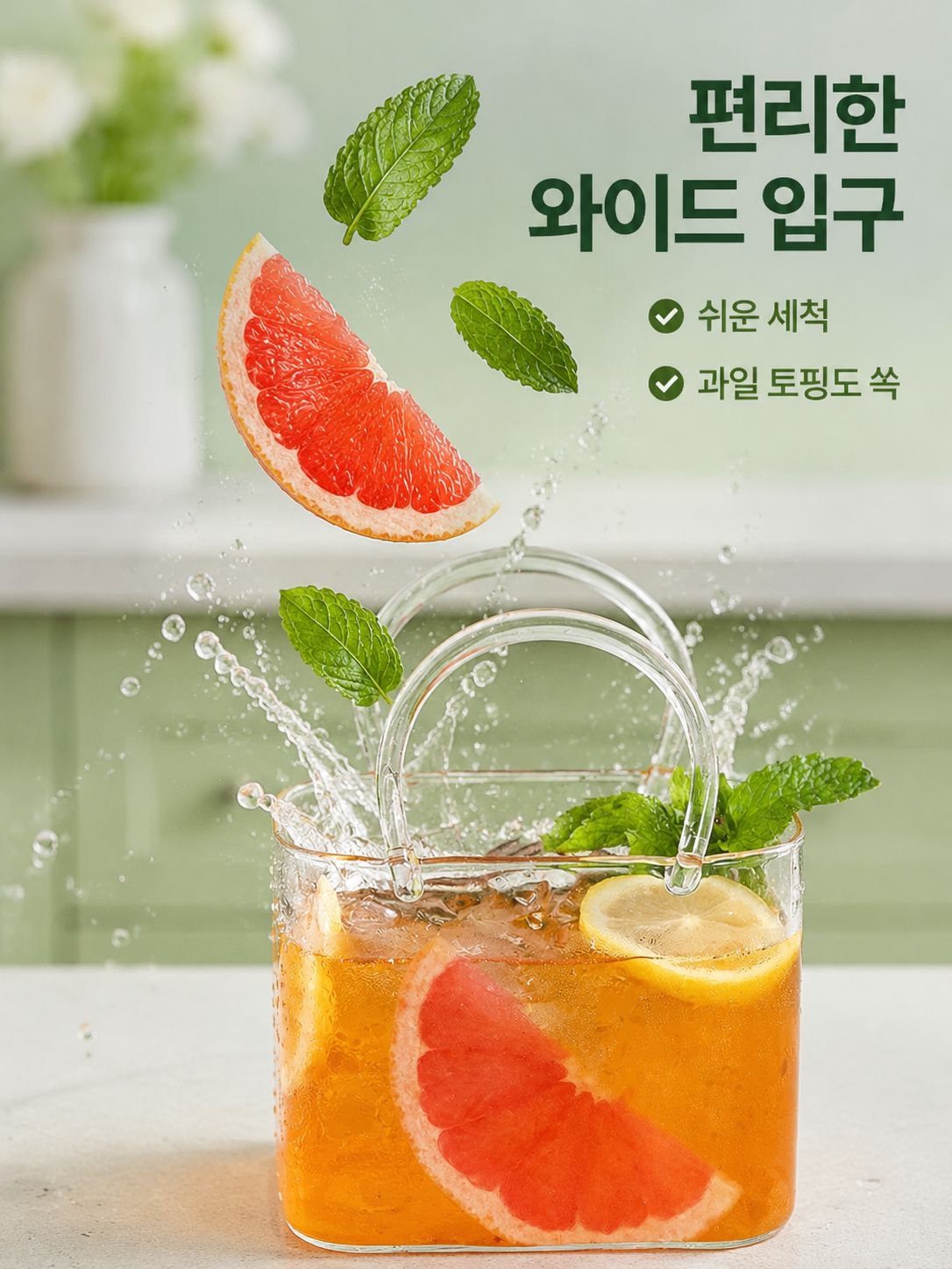 핸드백 모양 유리컵
