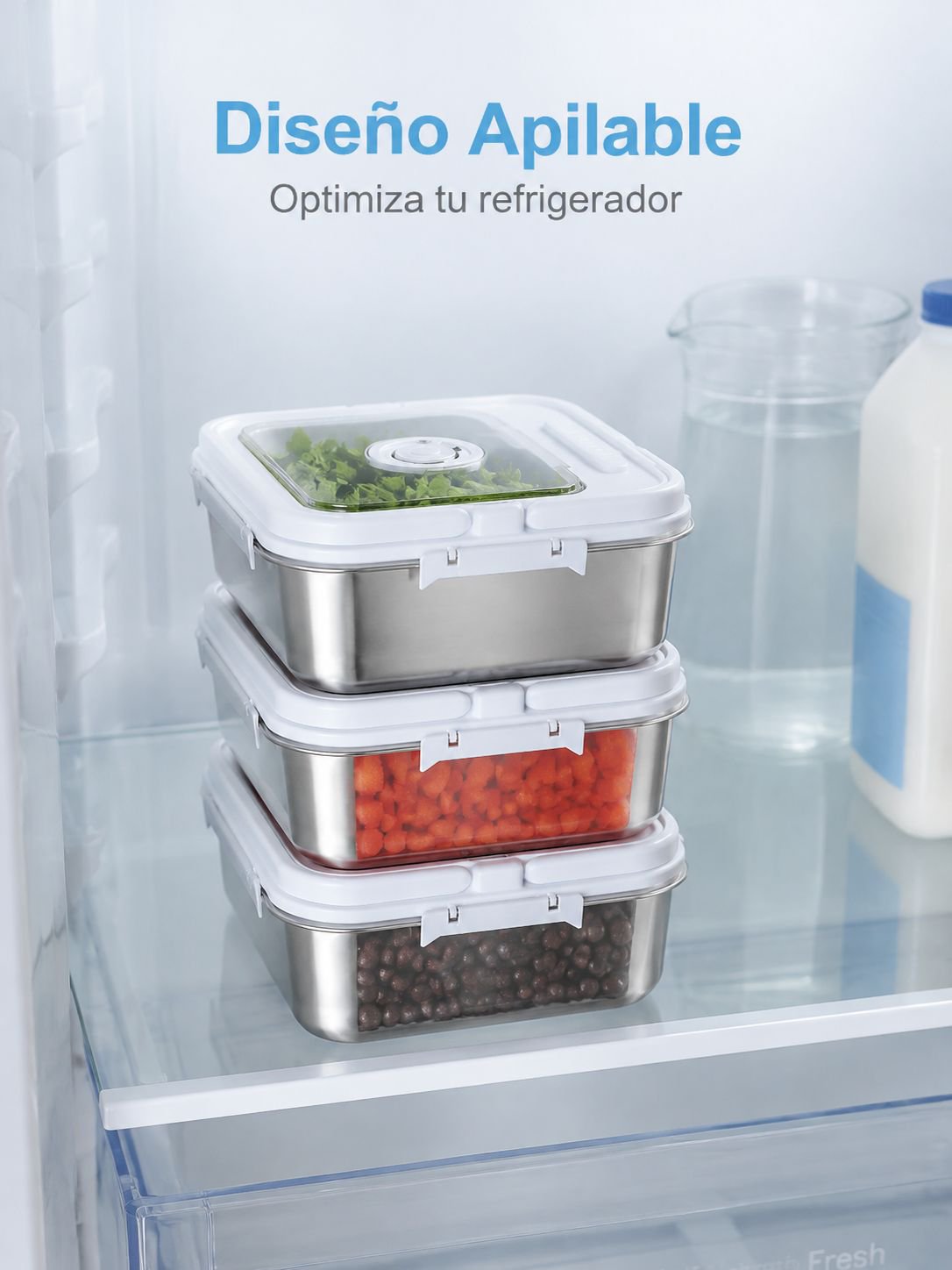Acero inoxidable engrosado y sellado para almacenar cubos de arroz multifuncionales