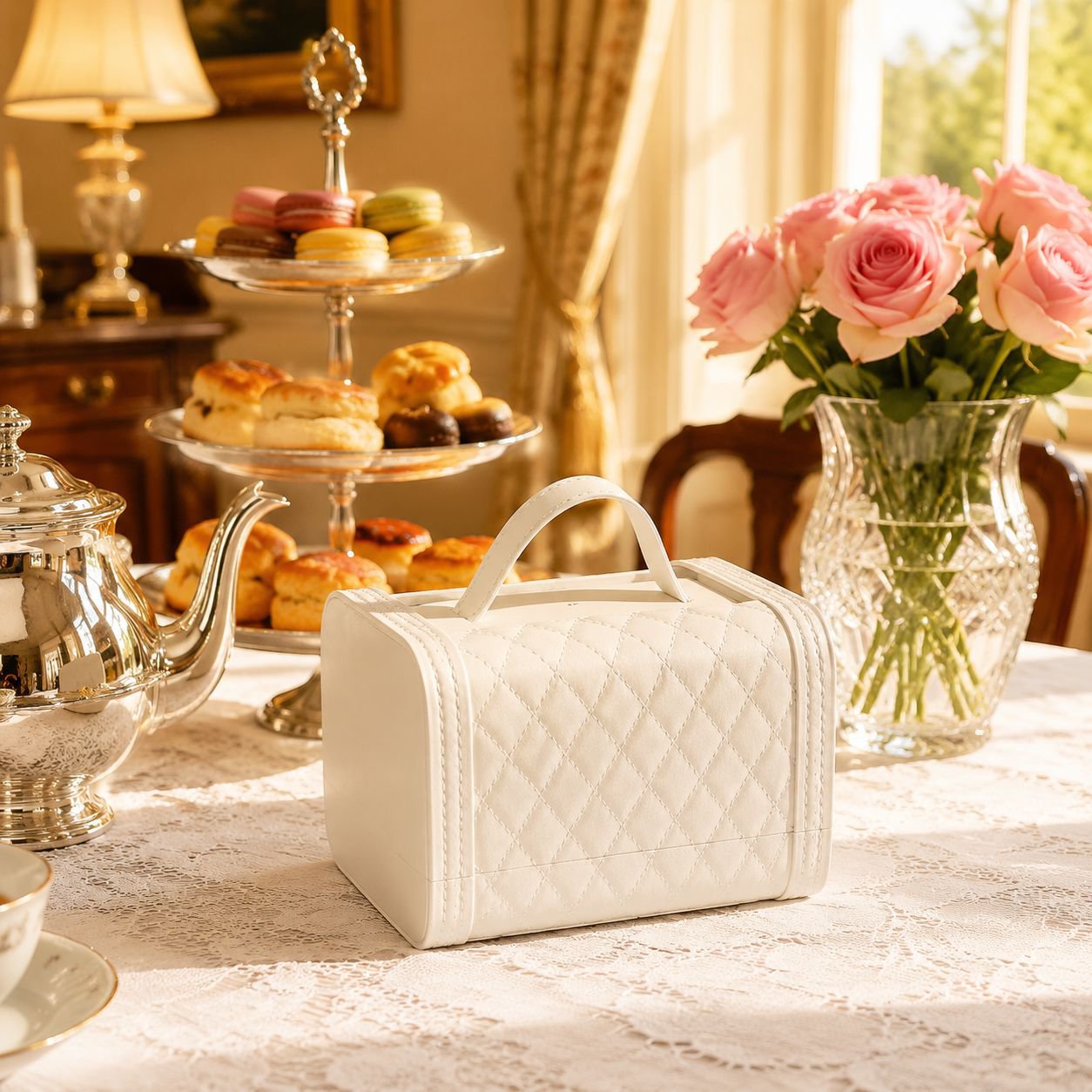 Decorative tissue storage handbag for living room