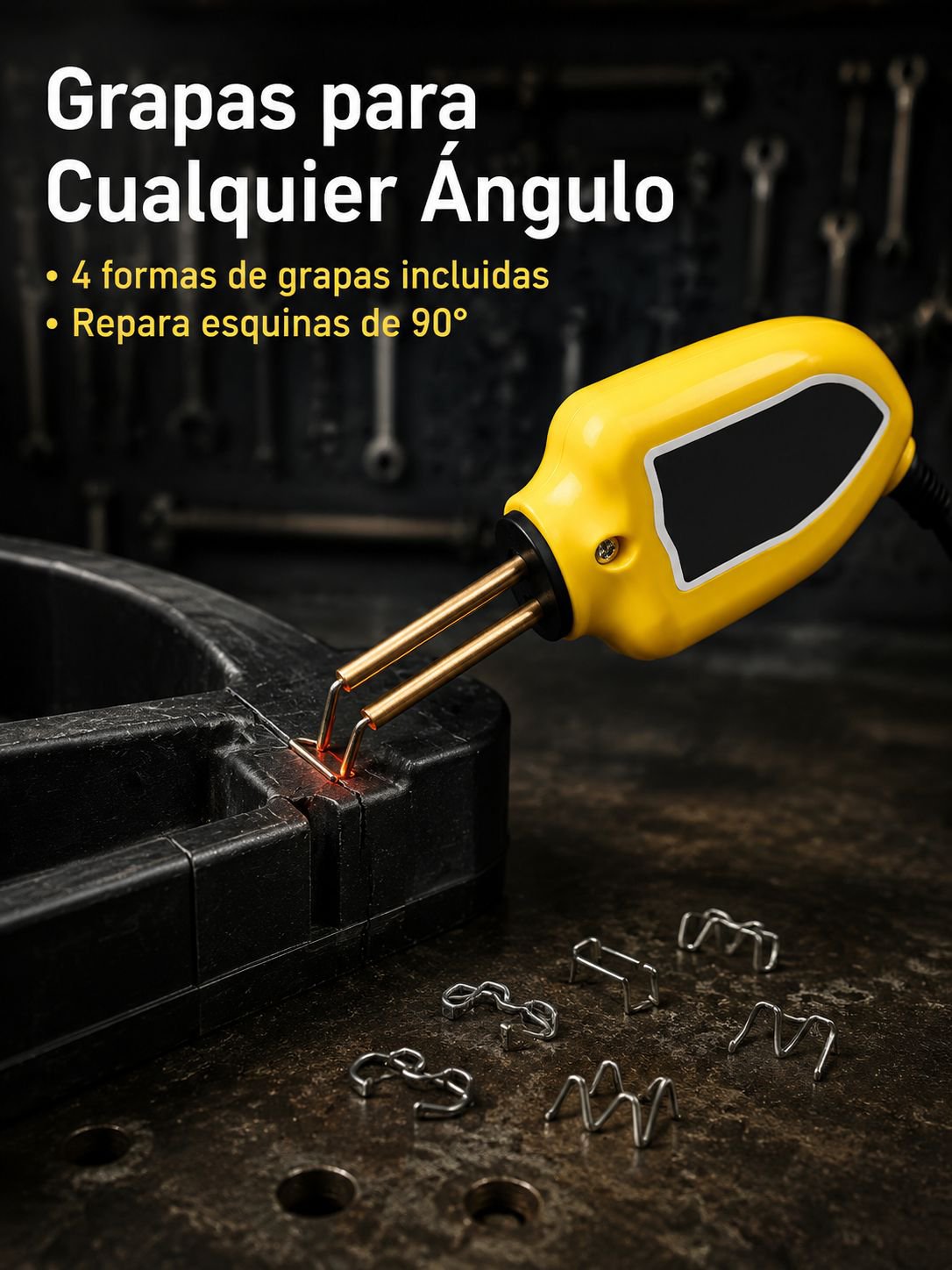 Soldador de plástico portátil reparando electrodomésticos