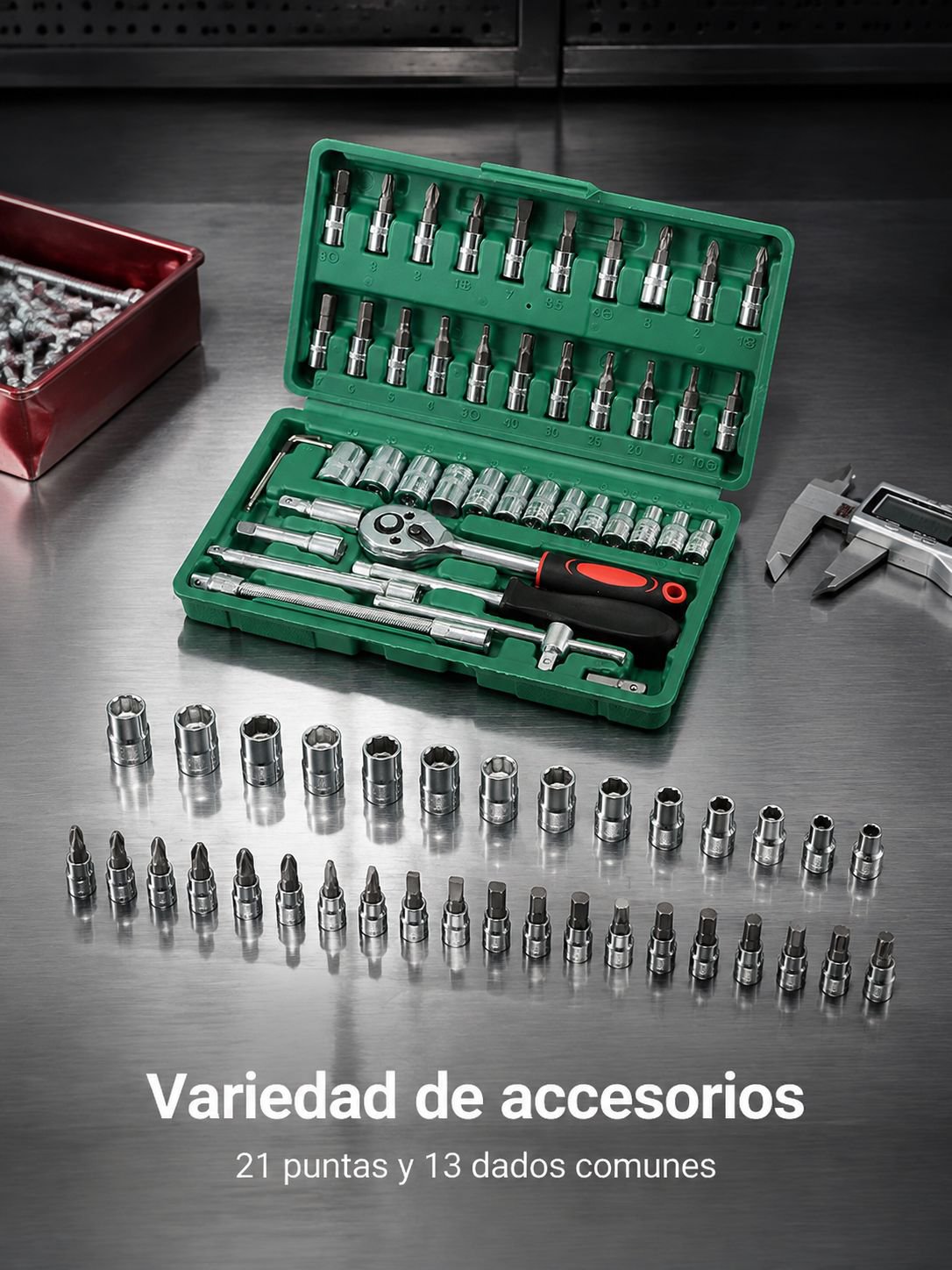 Maletín portátil con herramientas para reparación de coche