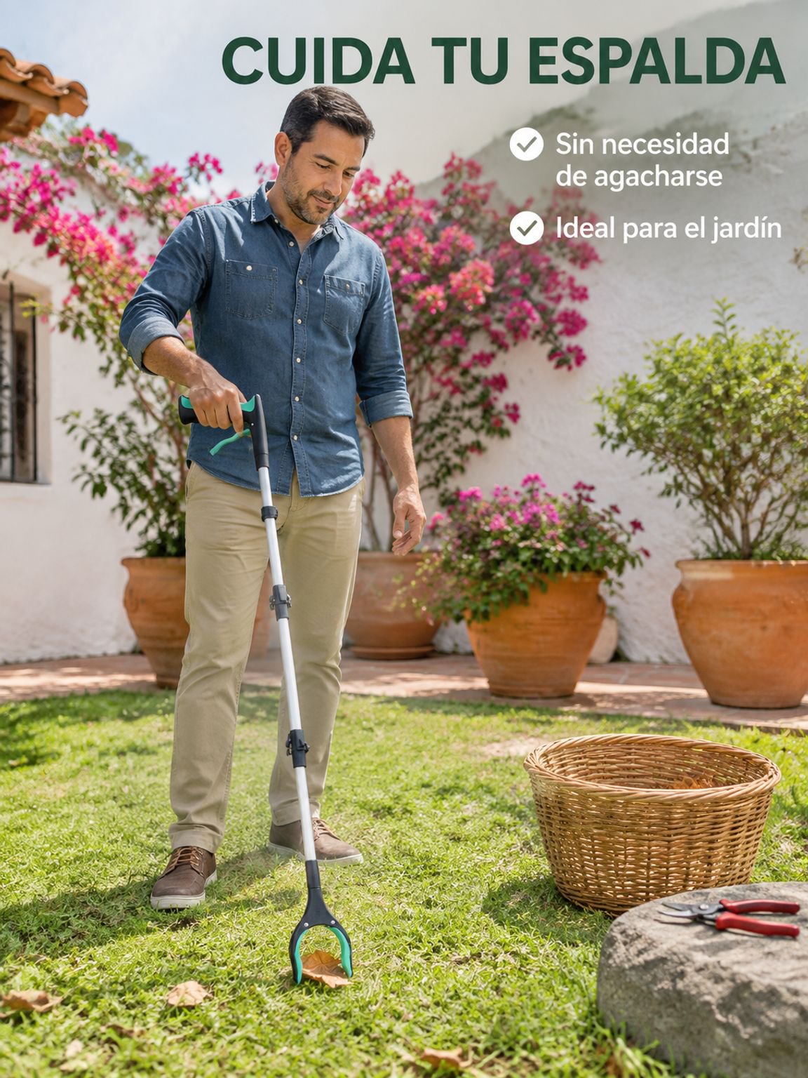 Clip para papelera plegable de tres secciones