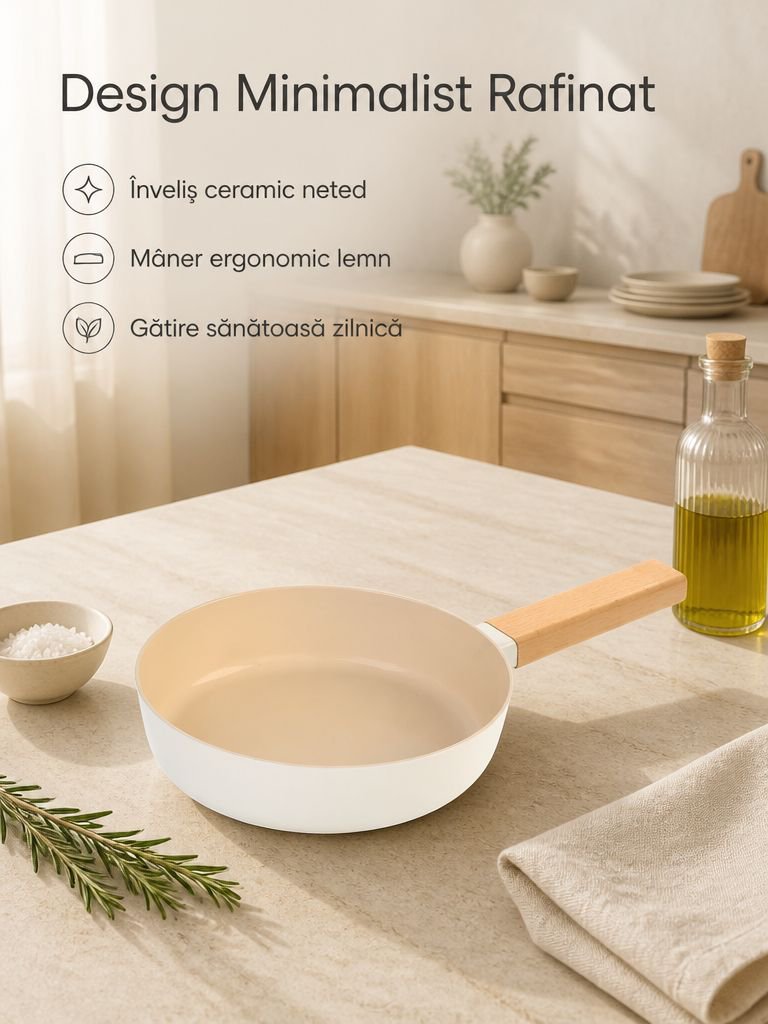 Tigaie ceramică antiaderentă în stil japonez