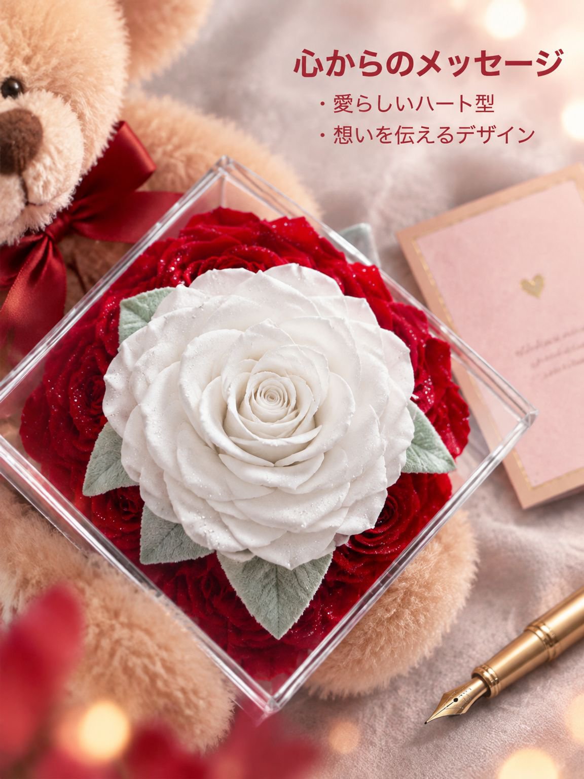 バレンタイン用プリザーブドフラワーギフト