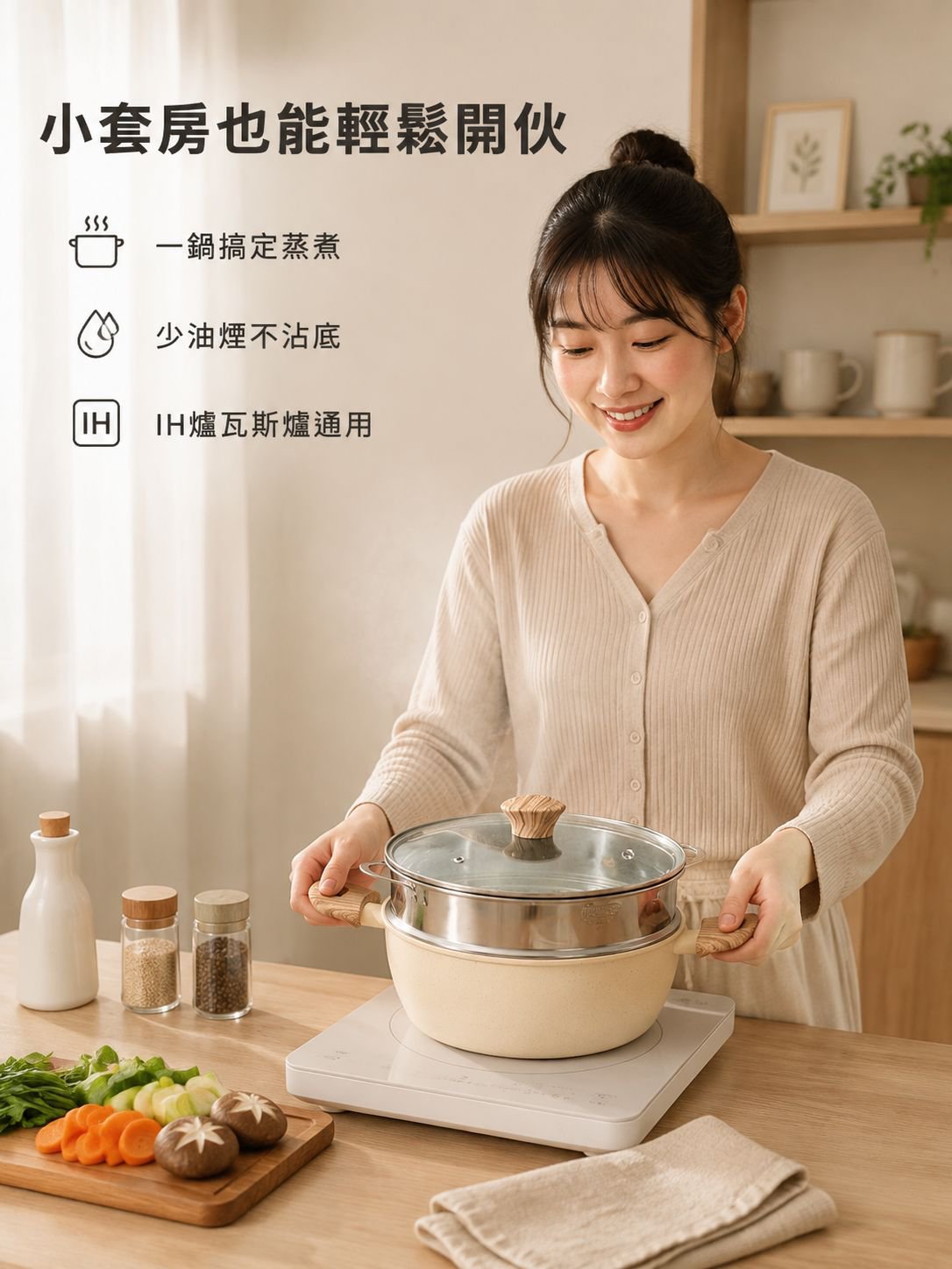 多功能可視化雙耳加厚煮鍋