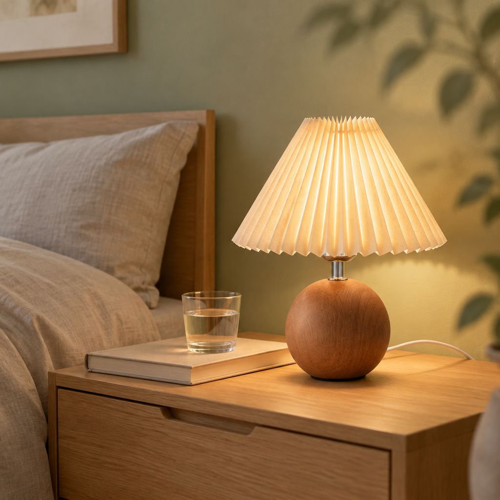 Nordische Falten-Lampe für Schlafzimmer und Nachtlicht