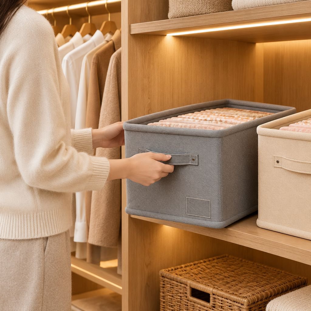 Organisateur de vêtements avec grande capacité et poignée pratique