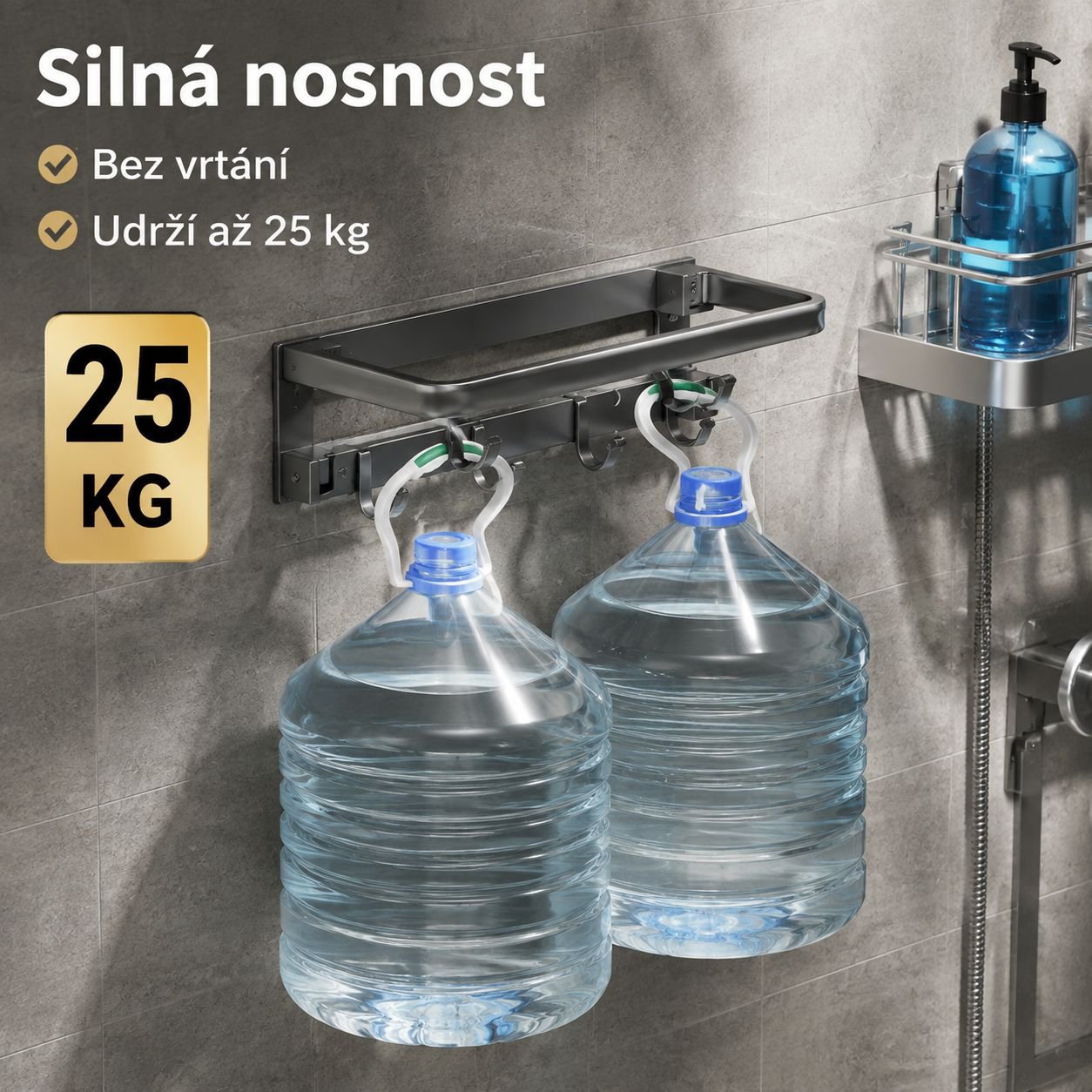 Skládací držák na umyvadlo do koupelny, montáž bez vrtání