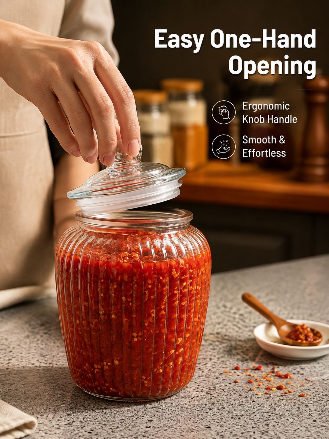 Large-capacity thickened glass airtight jar