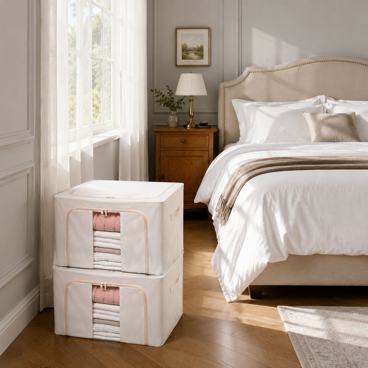 Stackable steel structure clothing storage bins